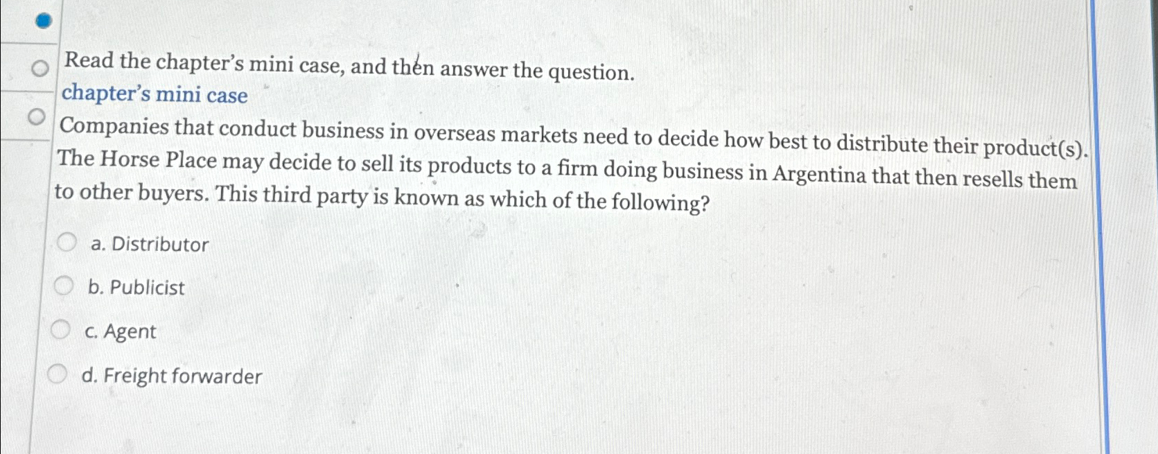  Read the chapter's mini case, and then answer the question. chapter's