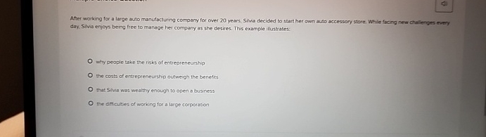  Afer working for a large auto manutacturing company for over 20