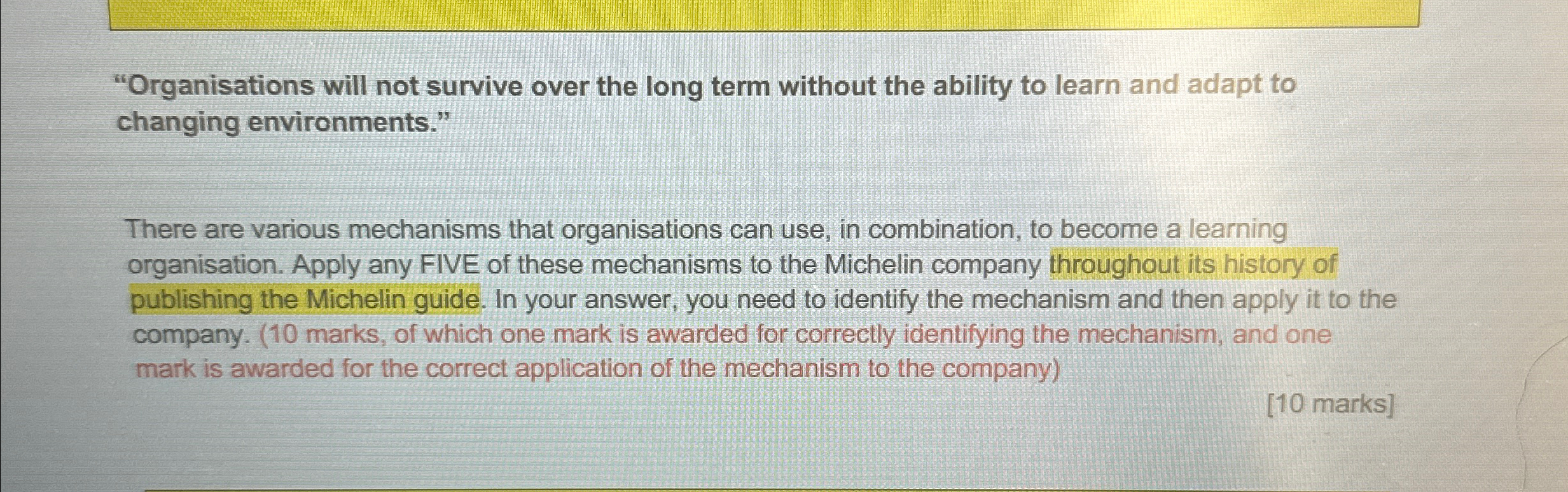  "Organisations will not survive over the long term without the ability