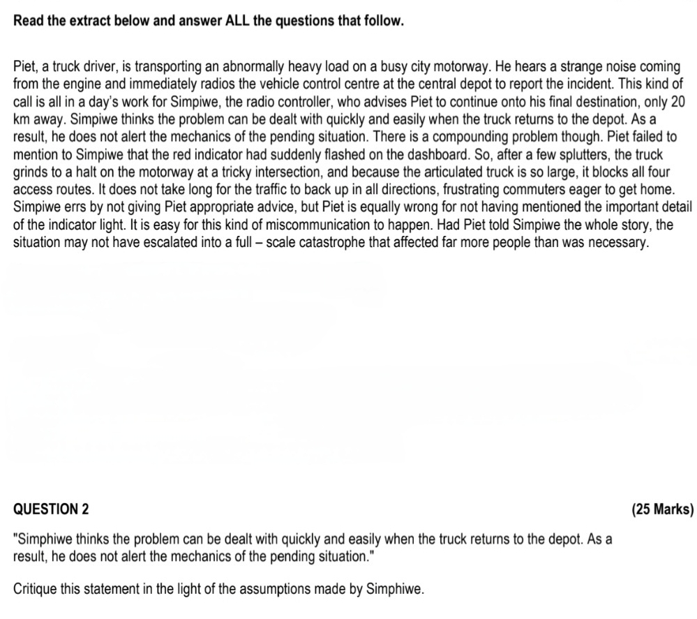  Read the extract below and answer ALL the questions that follow.