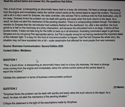  Read the extract below and answer ALL the questions that follow.