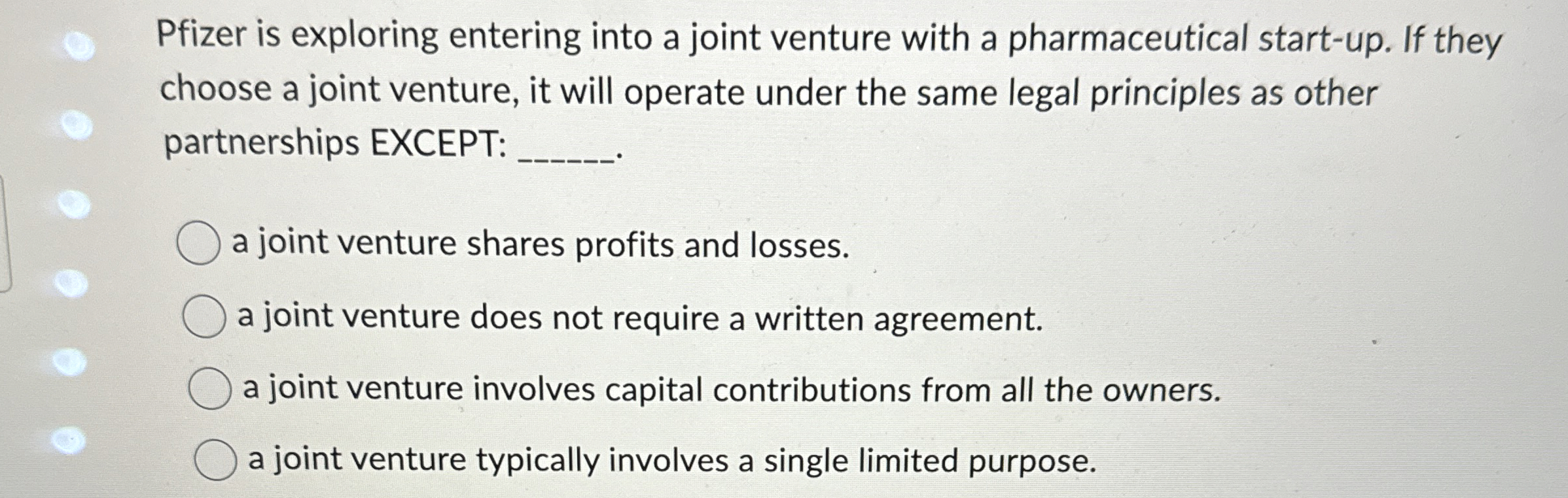  Pfizer is exploring entering into a joint venture with a pharmaceutical