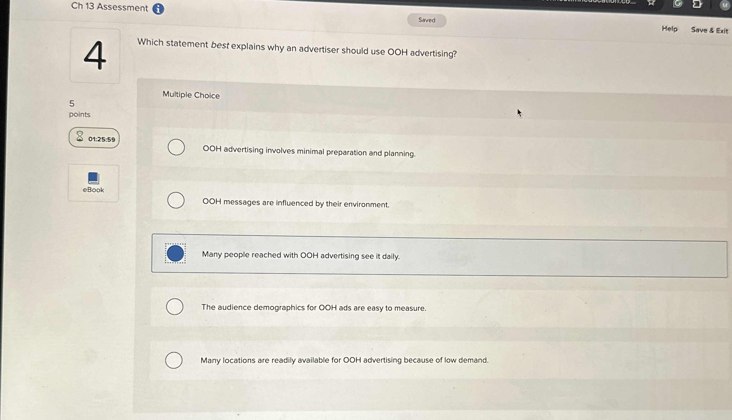  Ch 13 Assessment Help Save & Exit Which statement best explains
