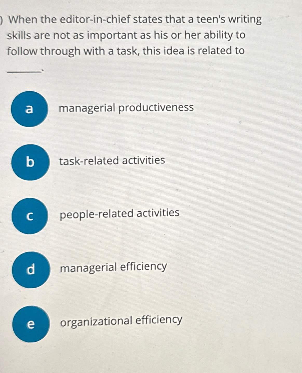  When the editor-in-chief states that a teen's writing skills are not