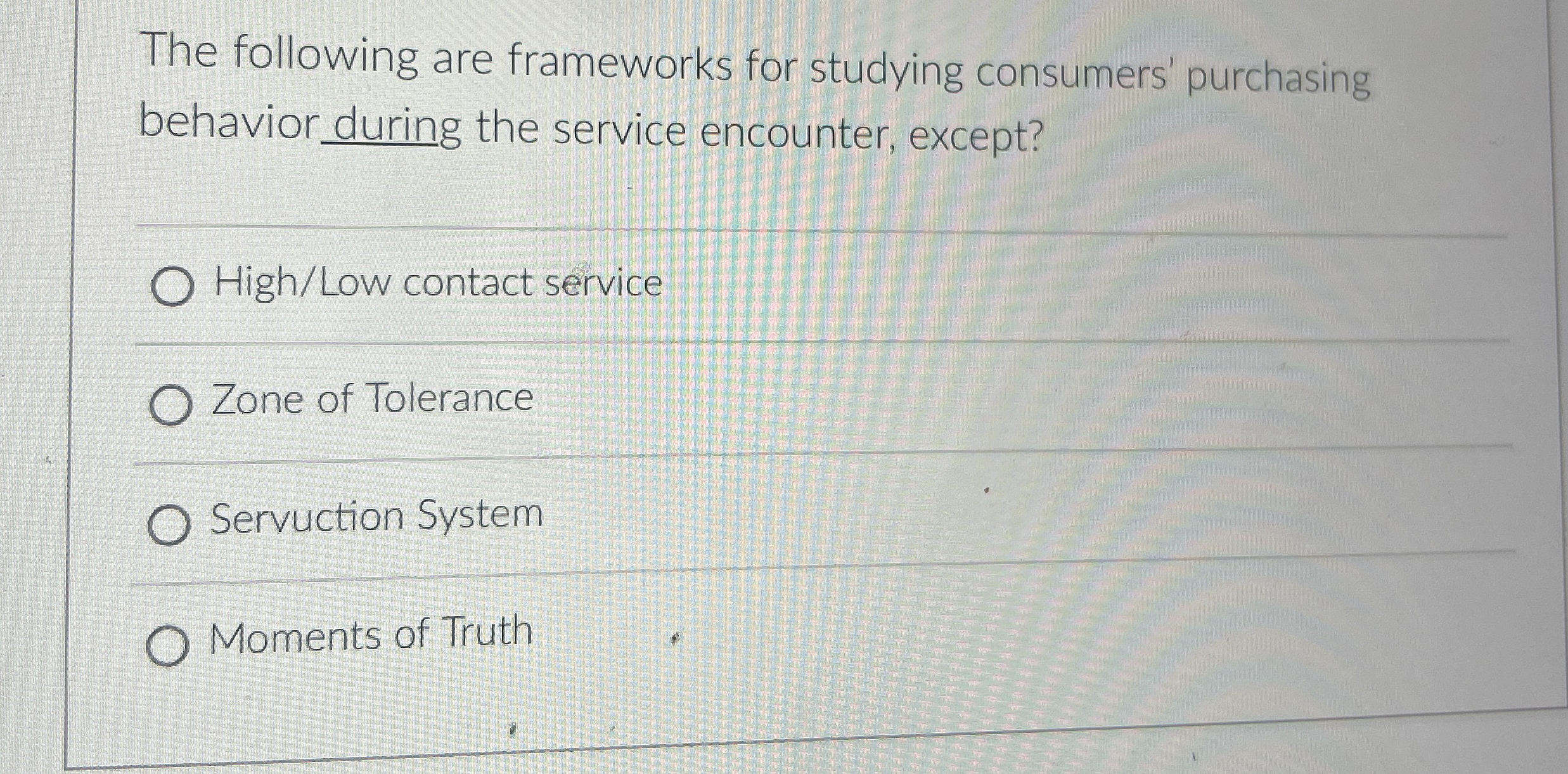  The following are frameworks for studying consumers' purchasing behavior during the