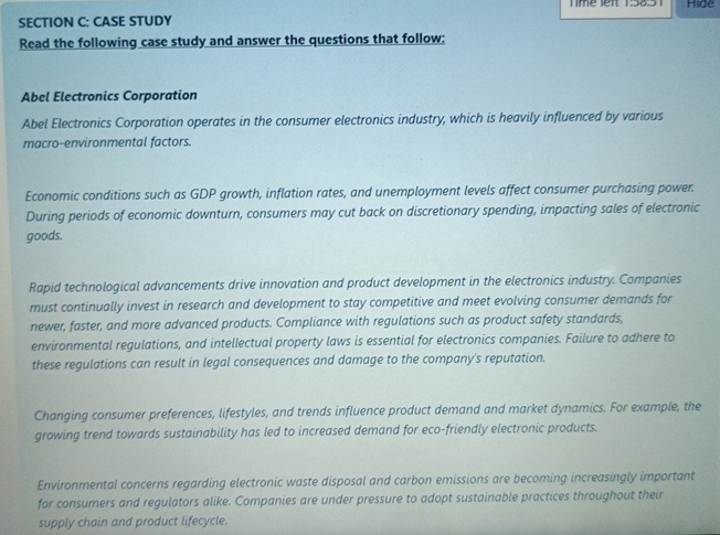  SECTION C: CASE STUDY Read the following case study and answer