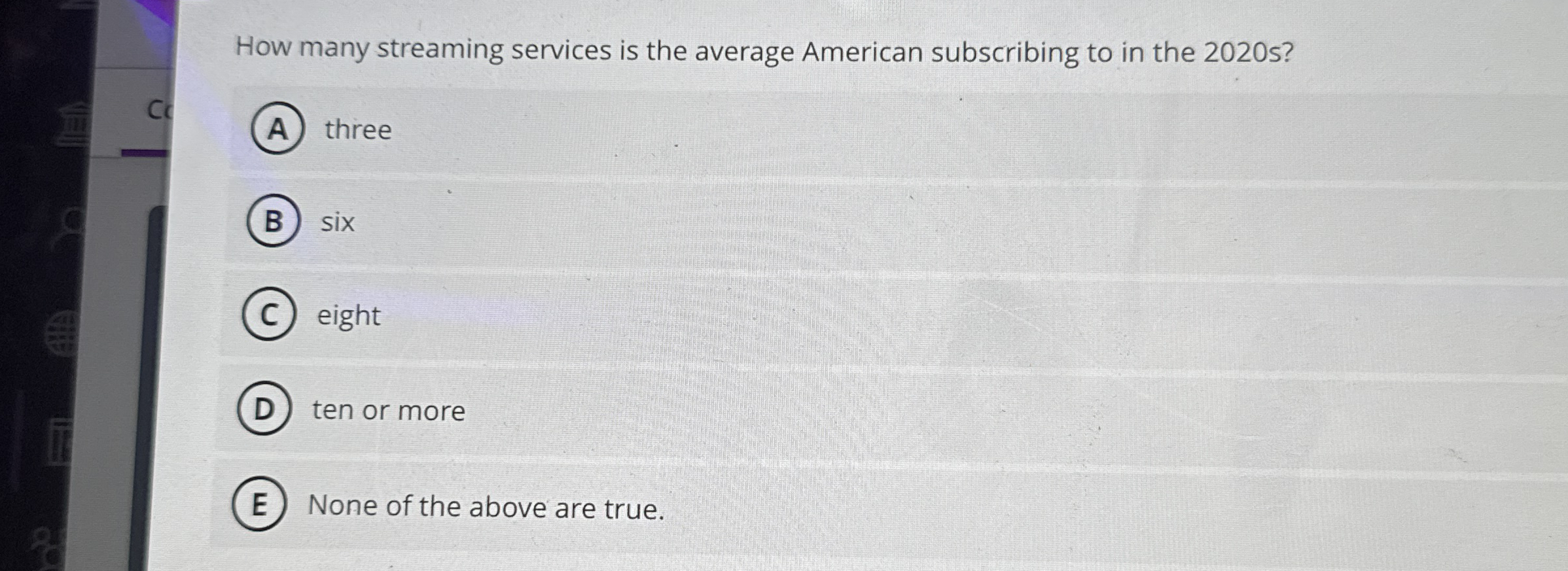  How many streaming services is the average American subscribing to in
