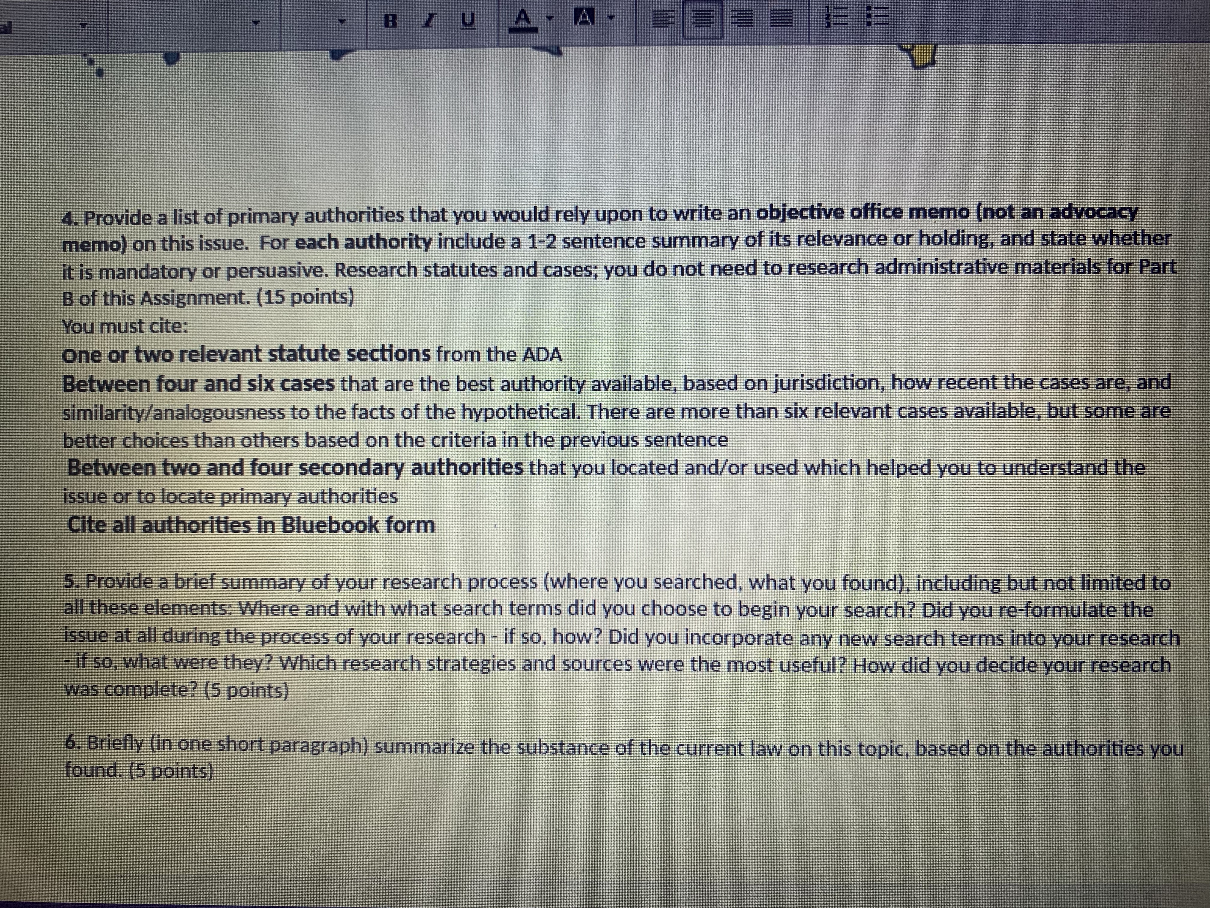 in the list- b. Finish with a brief paragraph summarizing the status