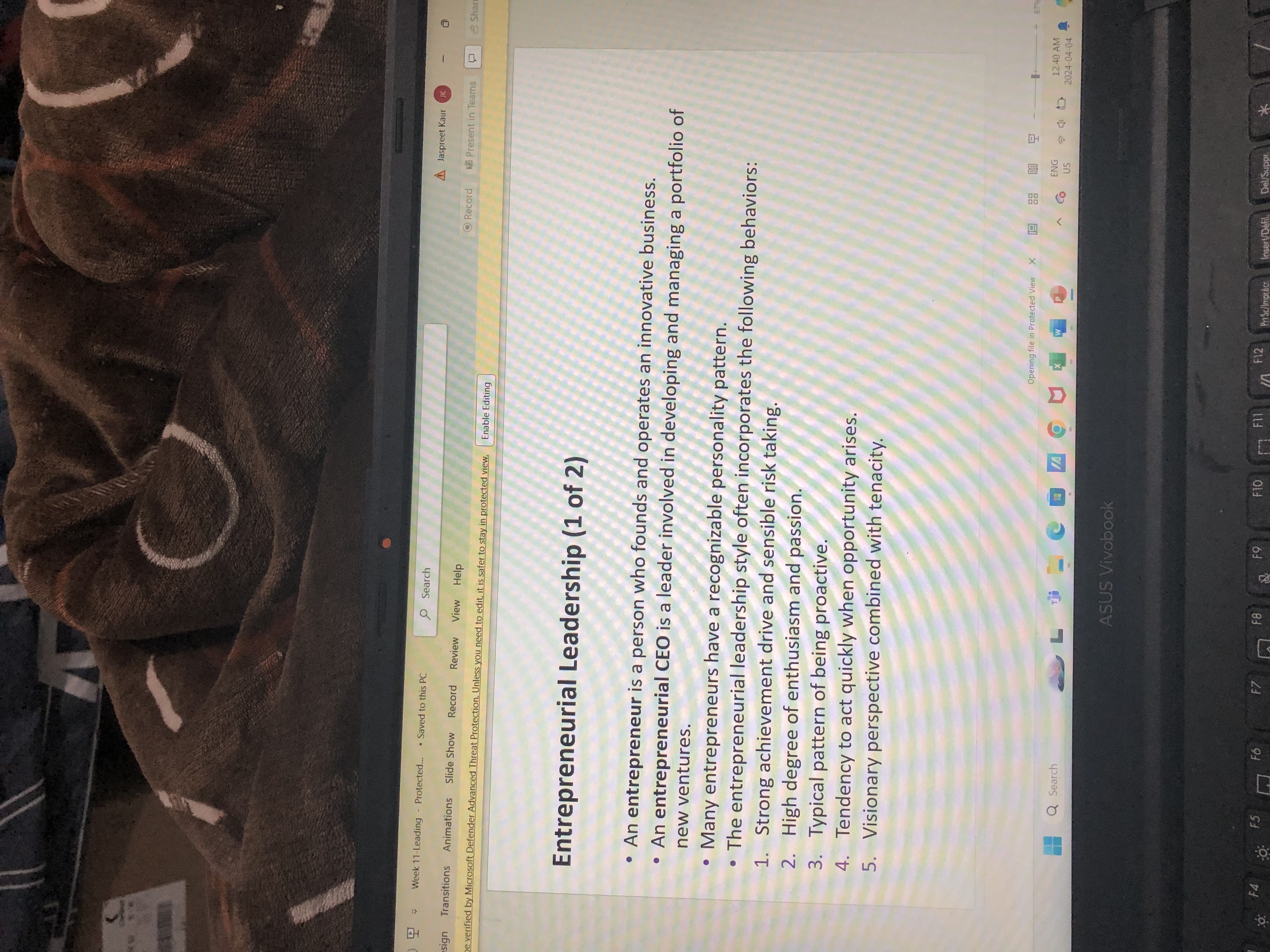  Week 11-Leading - Protected... - Saved to this PC Search Transitions