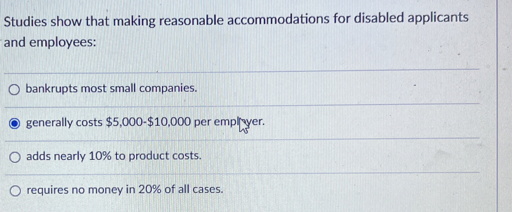  Studies show that making reasonable accommodations for disabled applicants and employees:
