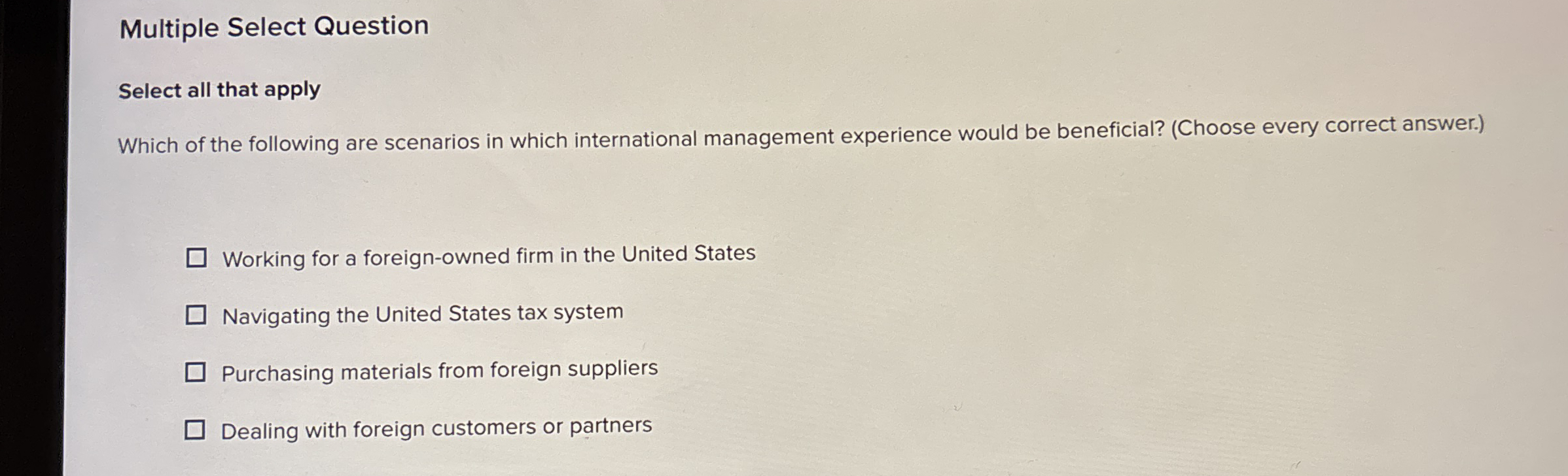  Multiple Select Question Select all that apply Which of the following