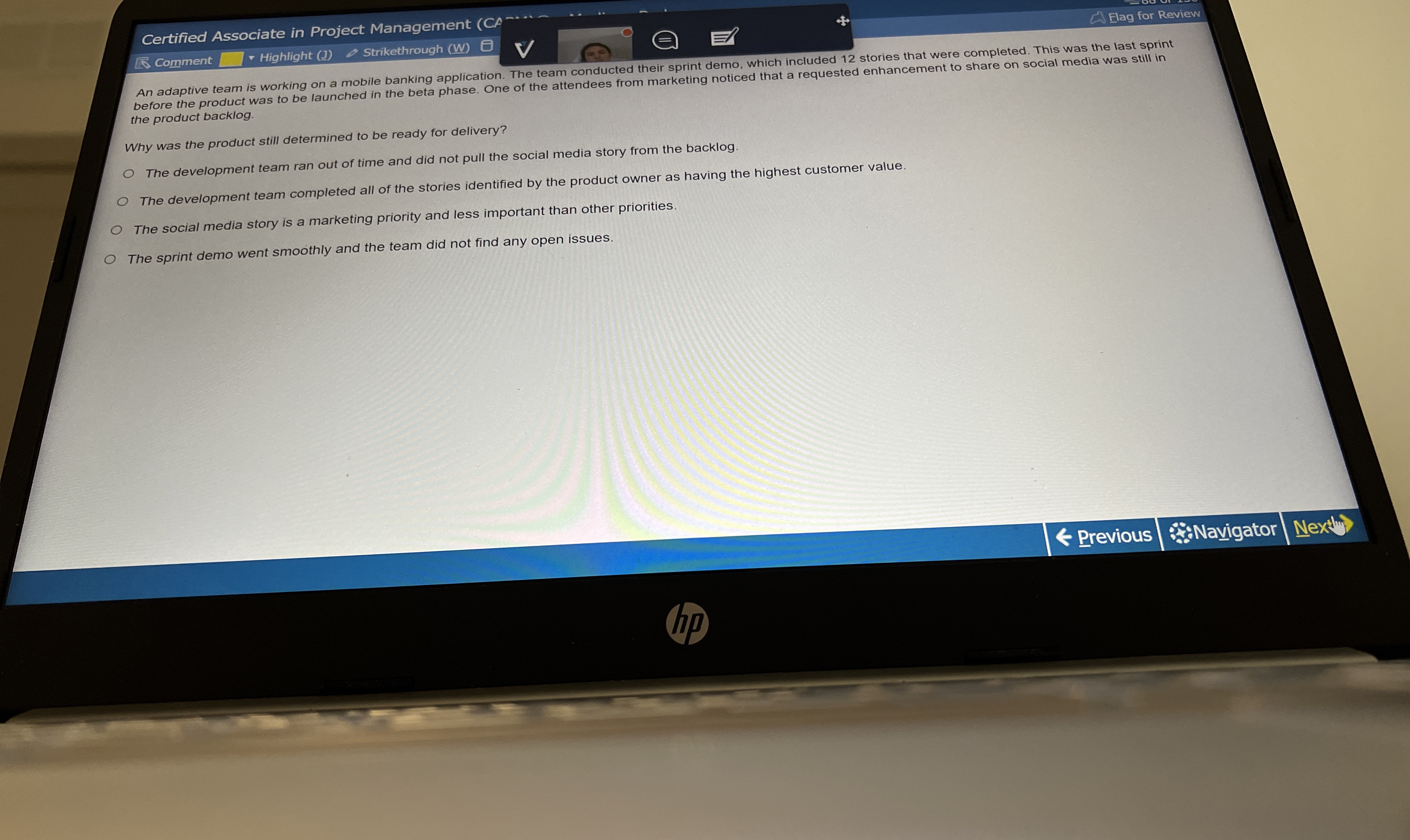  Certified Associate in Project Management ( Comment Highlight Strikethrough (W) An