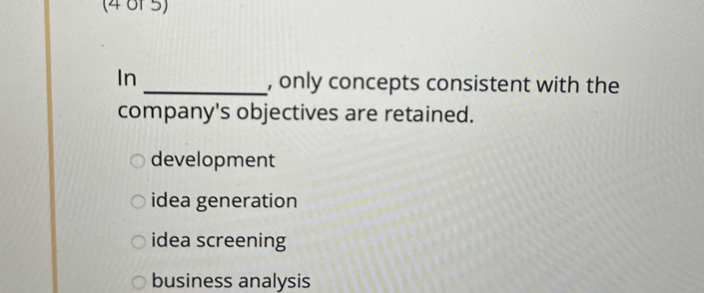  In q, only concepts consistent with the company's objectives are retained.