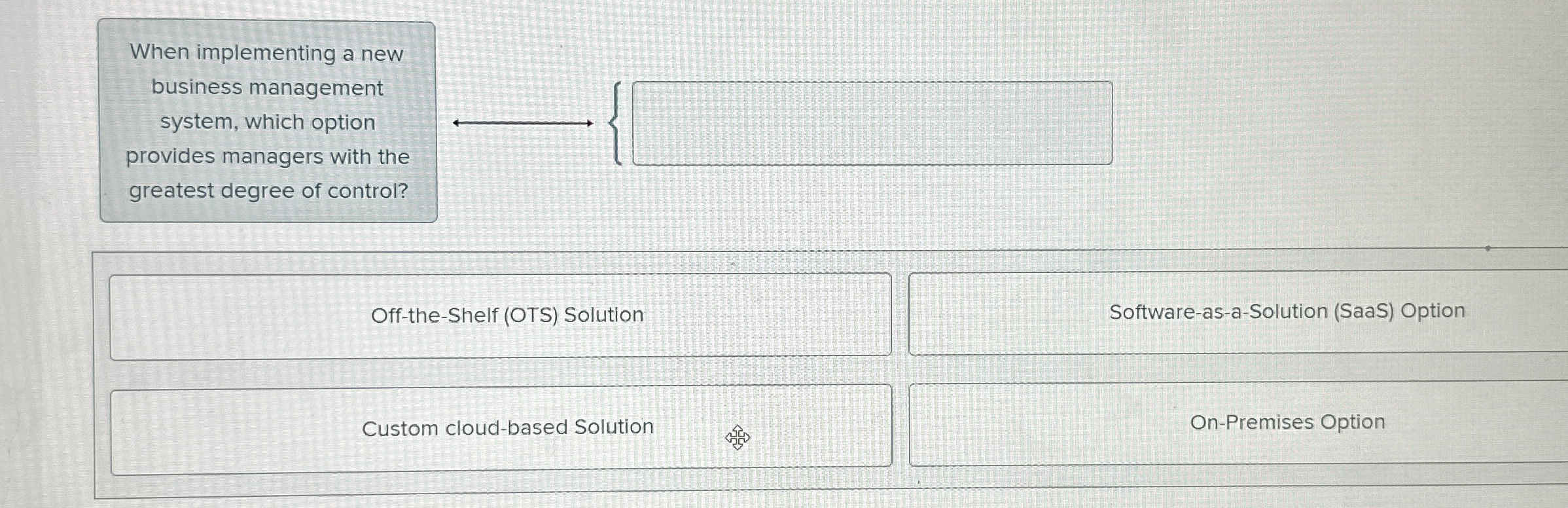  When implementing a new business management system, which option provides managers