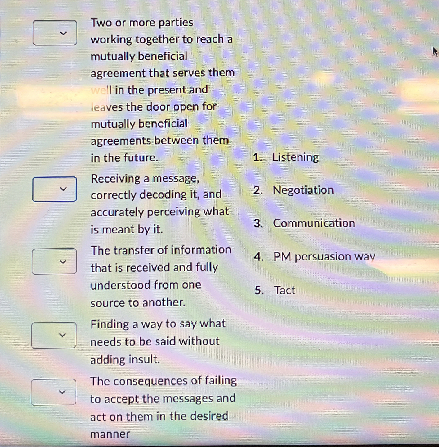  Two or more parties working together to reach a mutually beneficial