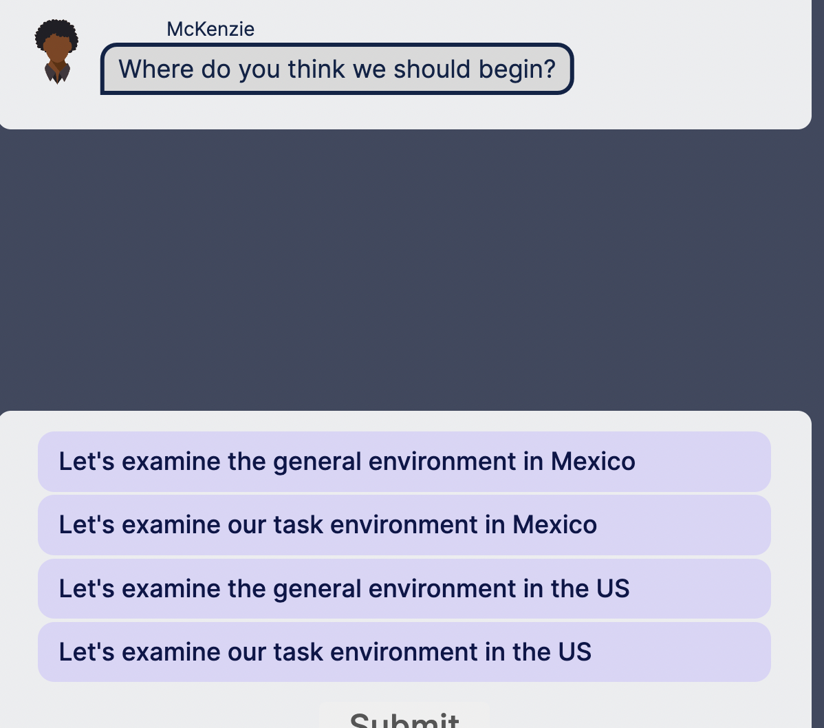  Where do you think we should begin? Let's examine the general