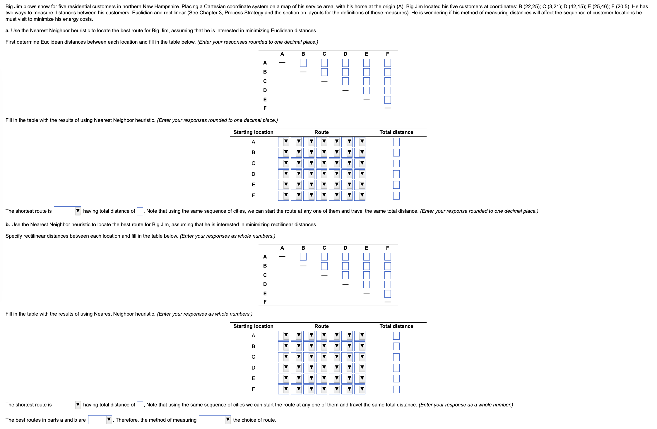  QUESTION #14: must visit to minimize his energy costs. a. Use