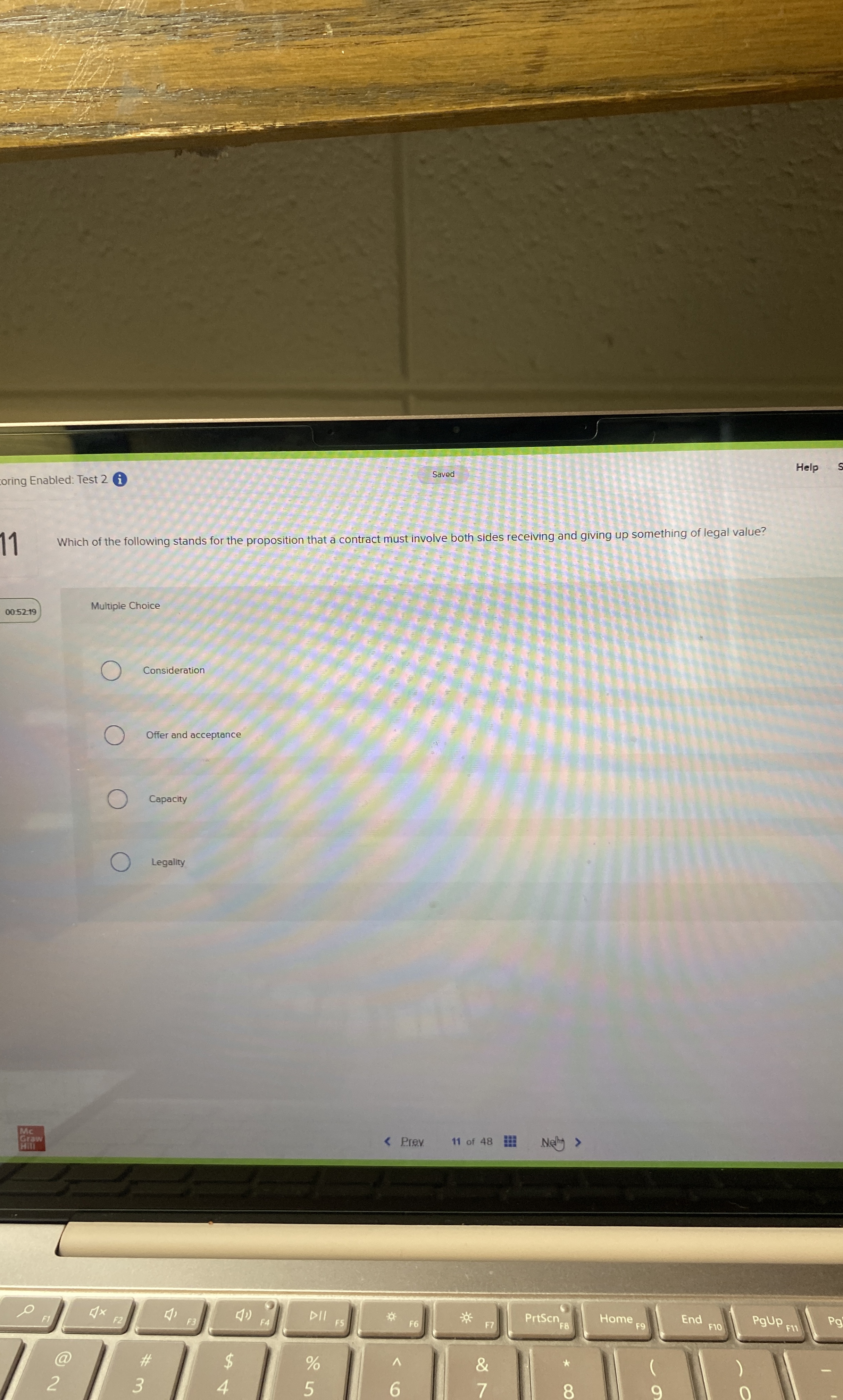  oring Enabled: Test 2 Saved Help 11 Which of the following