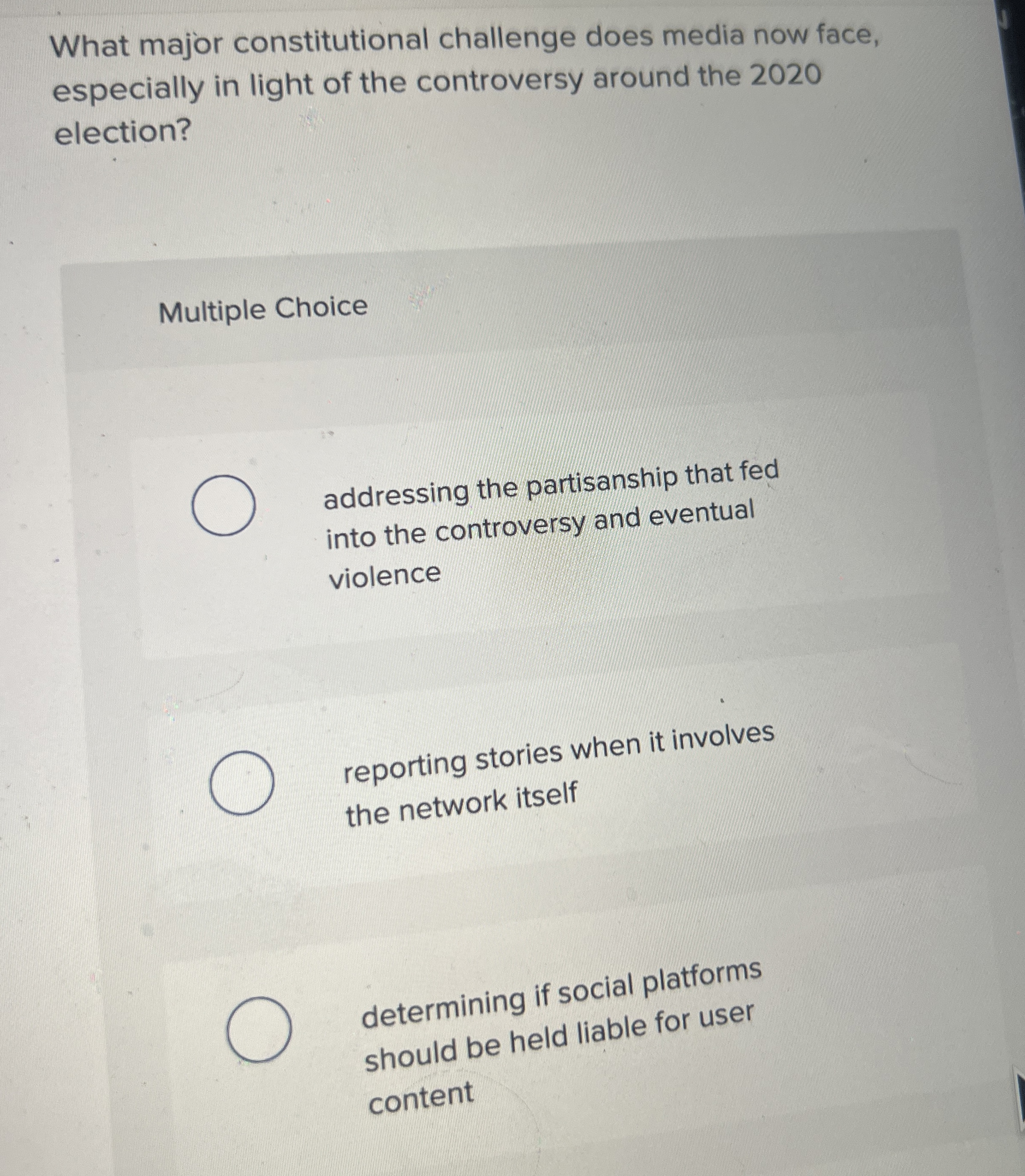  What major constitutional challenge does media now face, especially in light