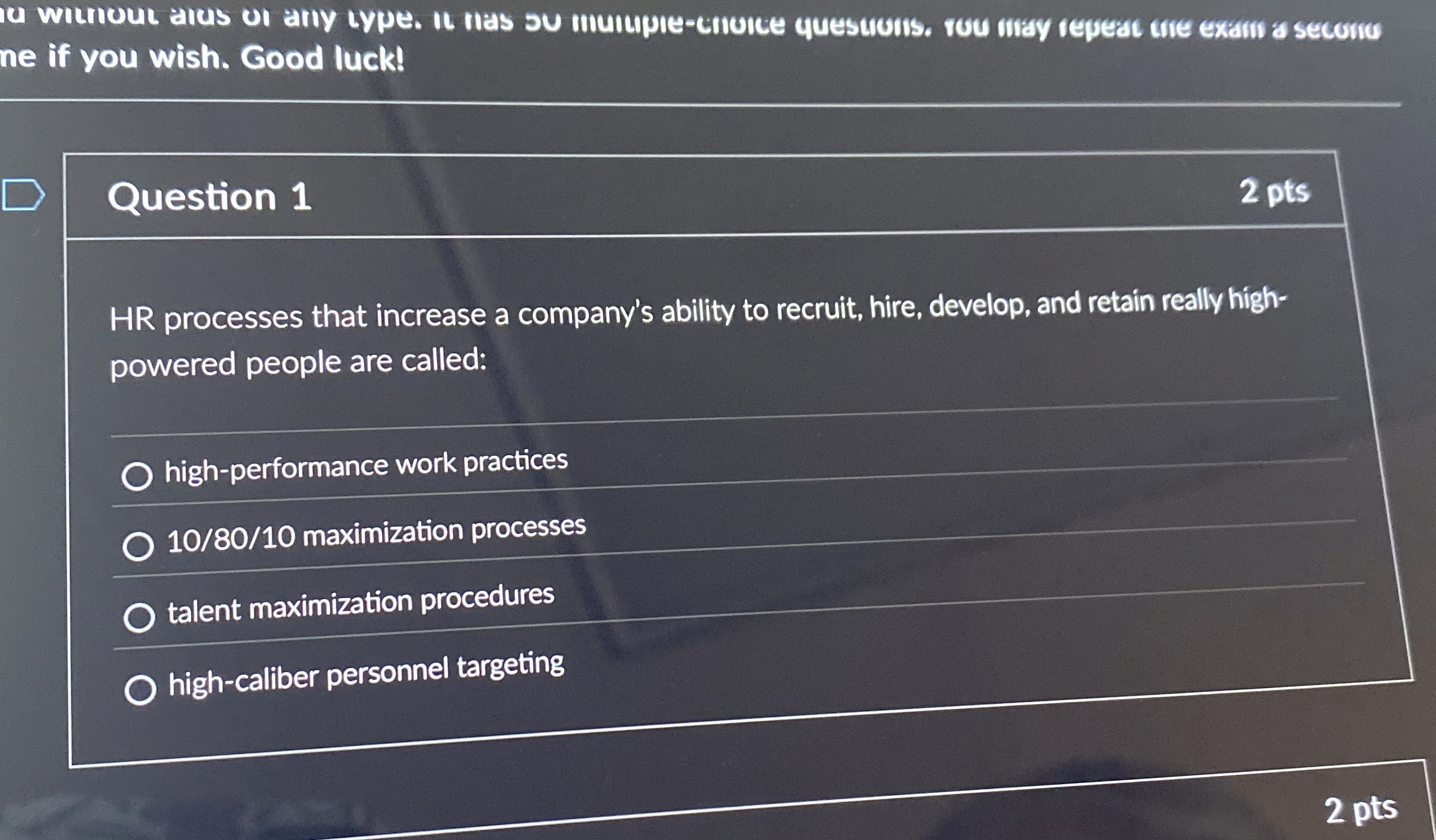  witriout alus ol ariy type. It inas u munpre-cinute questuuns, rou