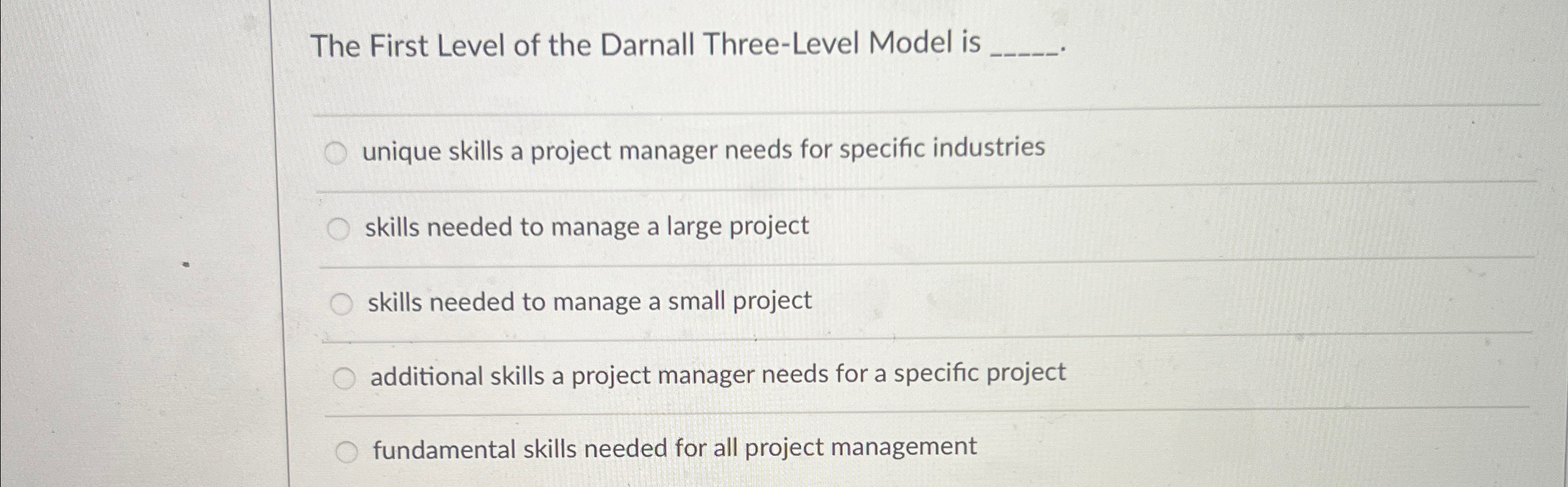  The First Level of the Darnall Three-Level Model is q, unique
