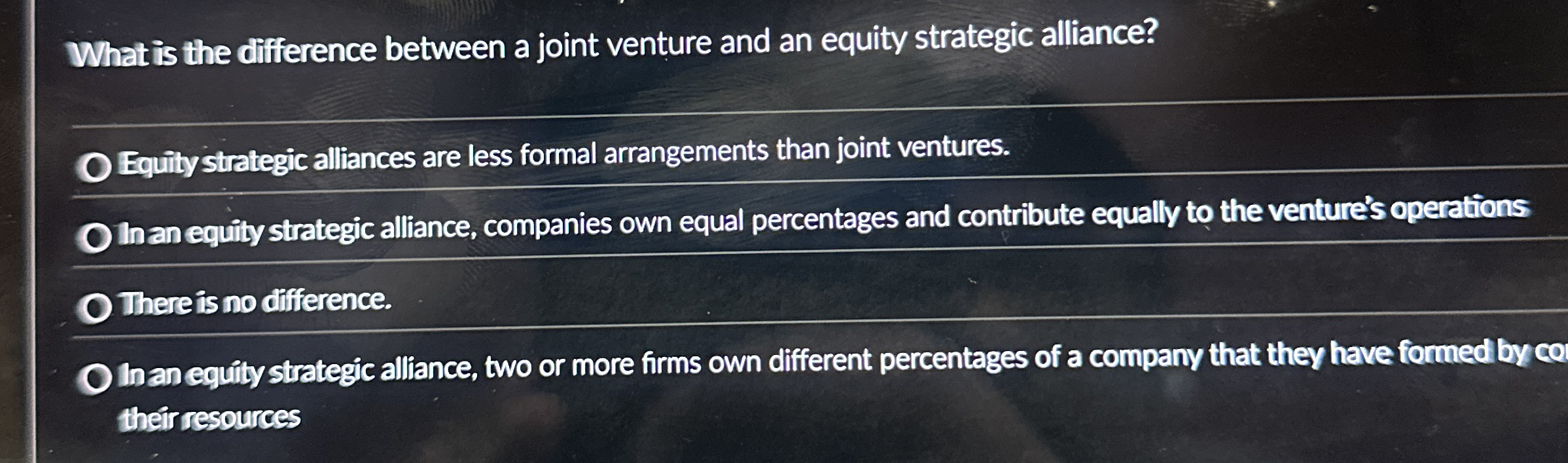  What is the difference between a joint venture and an equity