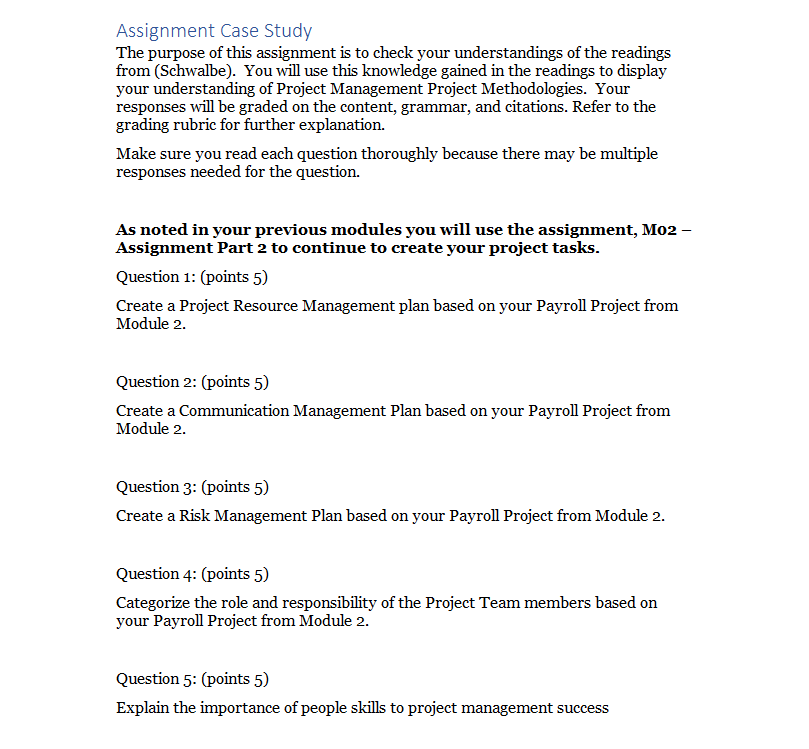  Assignment Case Study The purpose of this assignment is to check