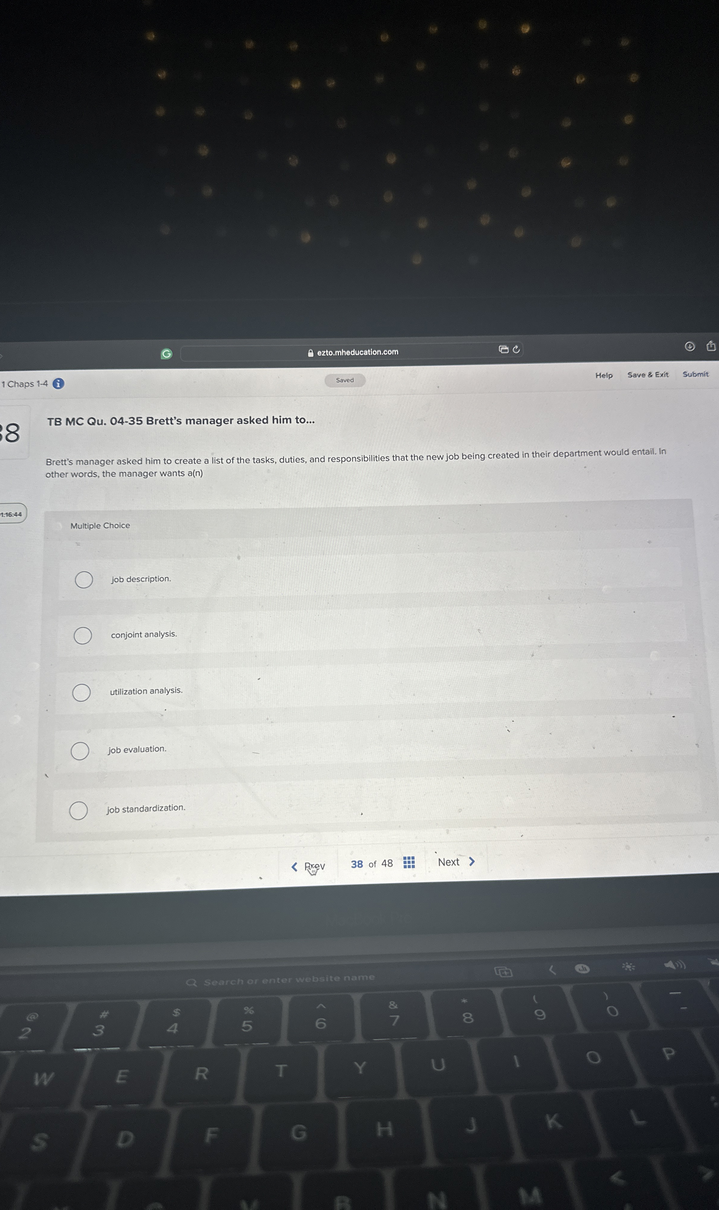  TB MC Qu.04-35 Brett's manager asked him to... Brett's manager asked