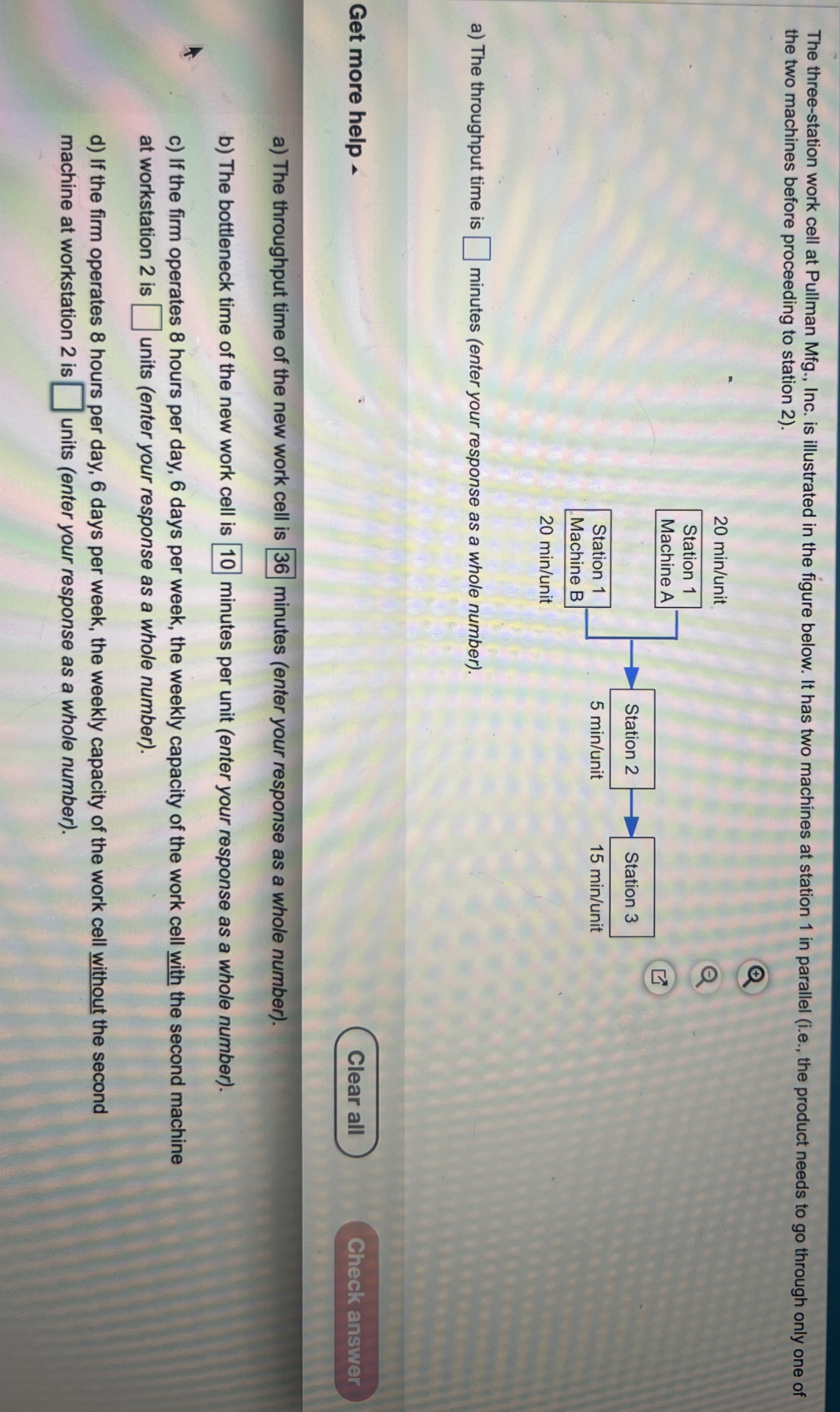  The three-station work cell at Pullman Mfg., Inc. is illustrated in