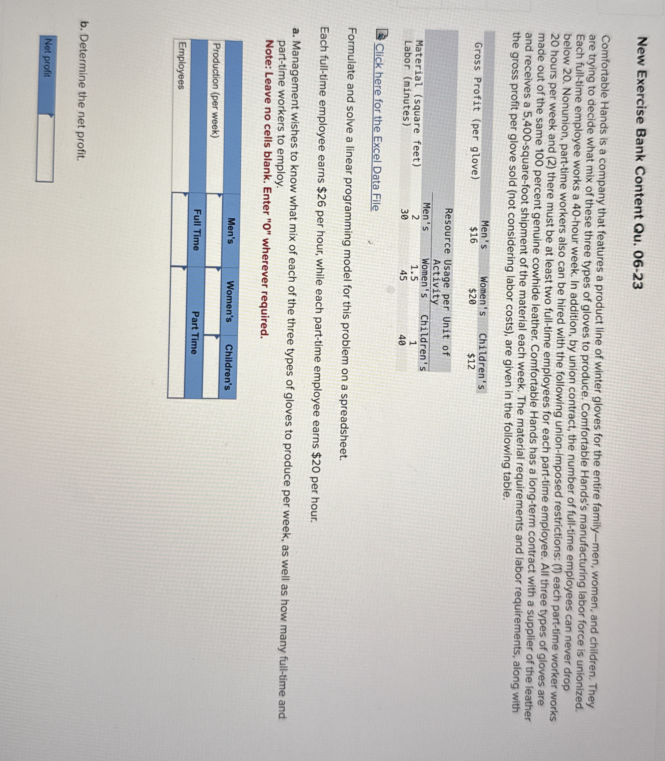  New Exercise Bank Content Qu.06-23 Comfortable Hands is a company that