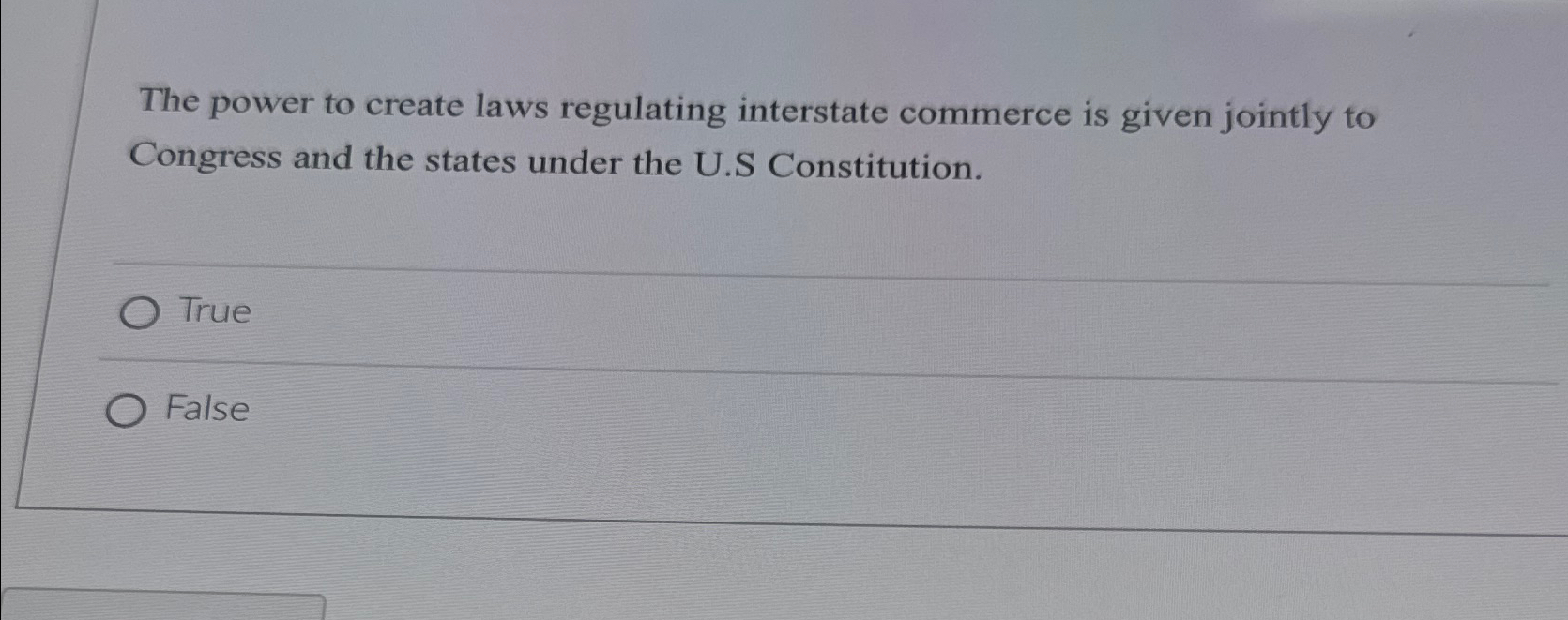  The power to create laws regulating interstate commerce is given jointly