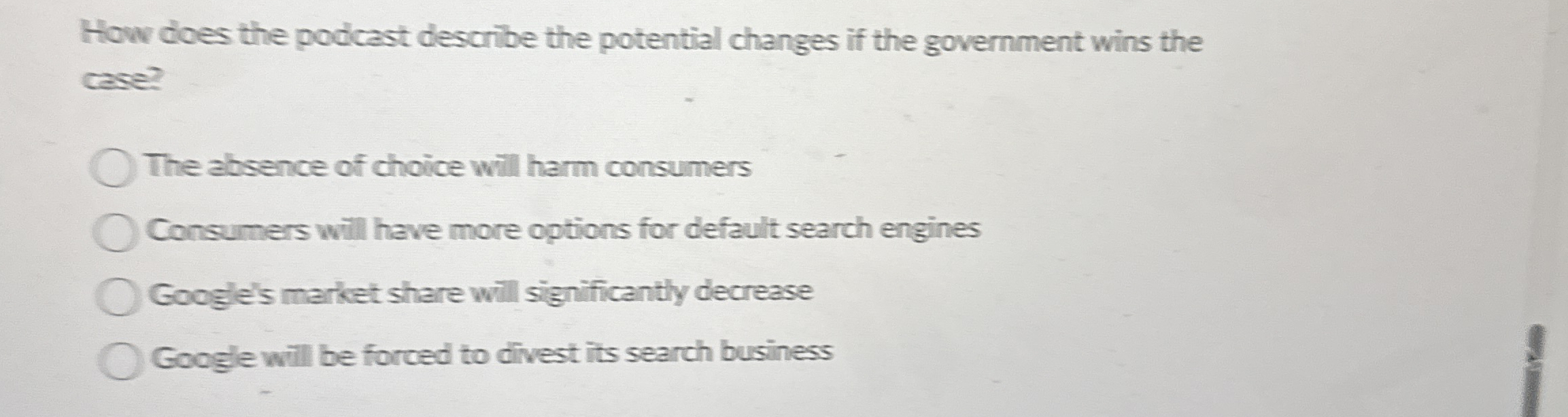  How does the podcast describe the potential changes if the government