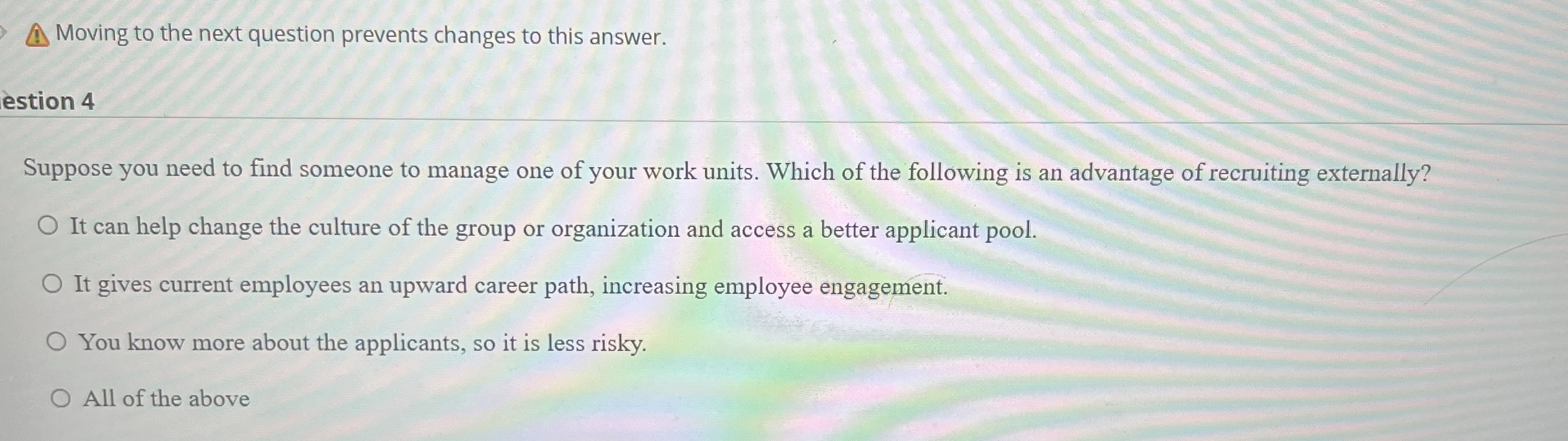  Moving to the next question prevents changes to this answer. estion