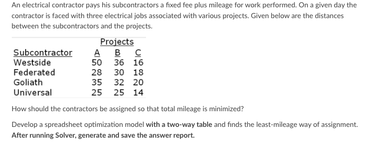  help please An electrical contractor pays his subcontractors a fixed fee