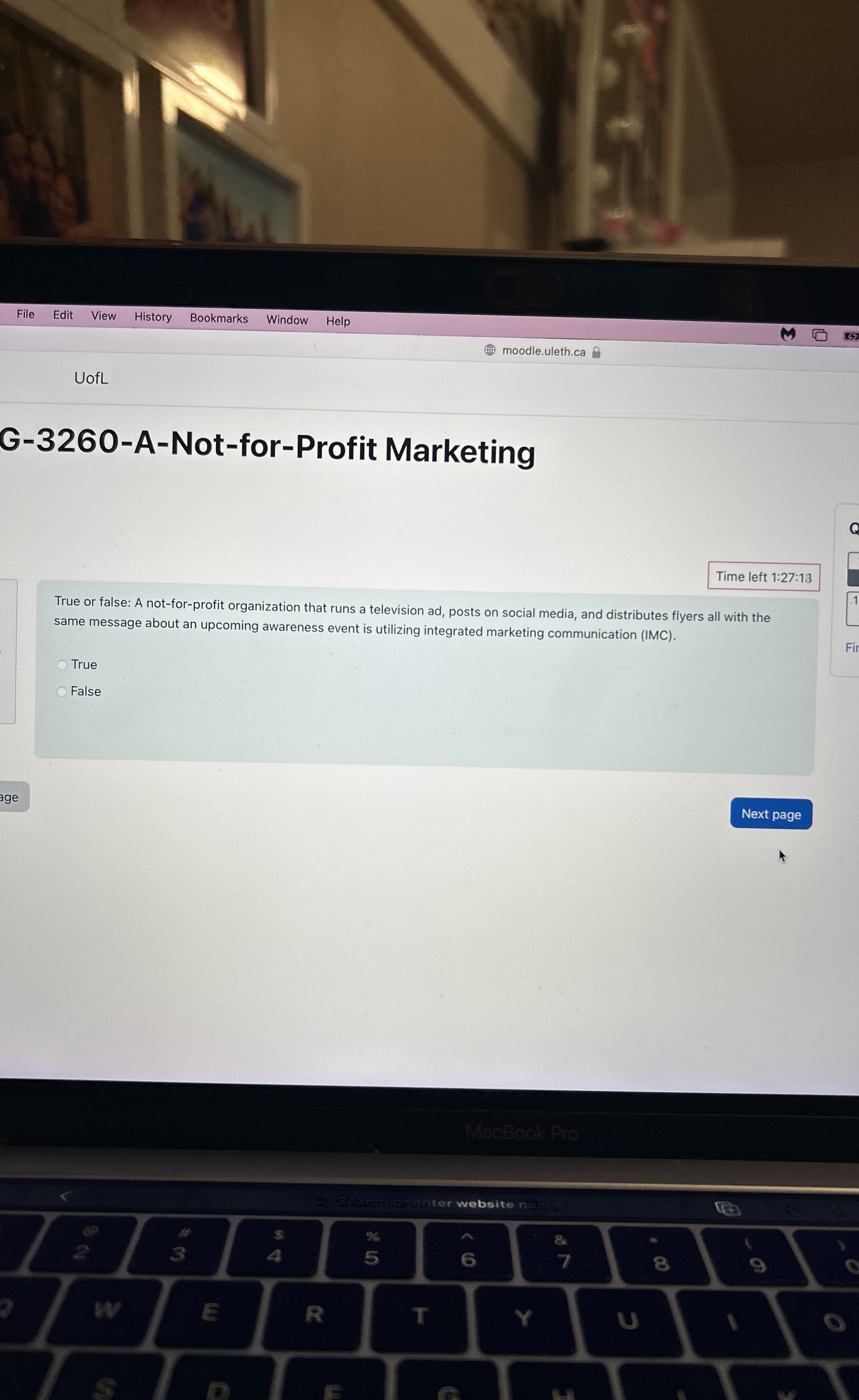  True or false: A not-for-profit organization that runs a television ad,