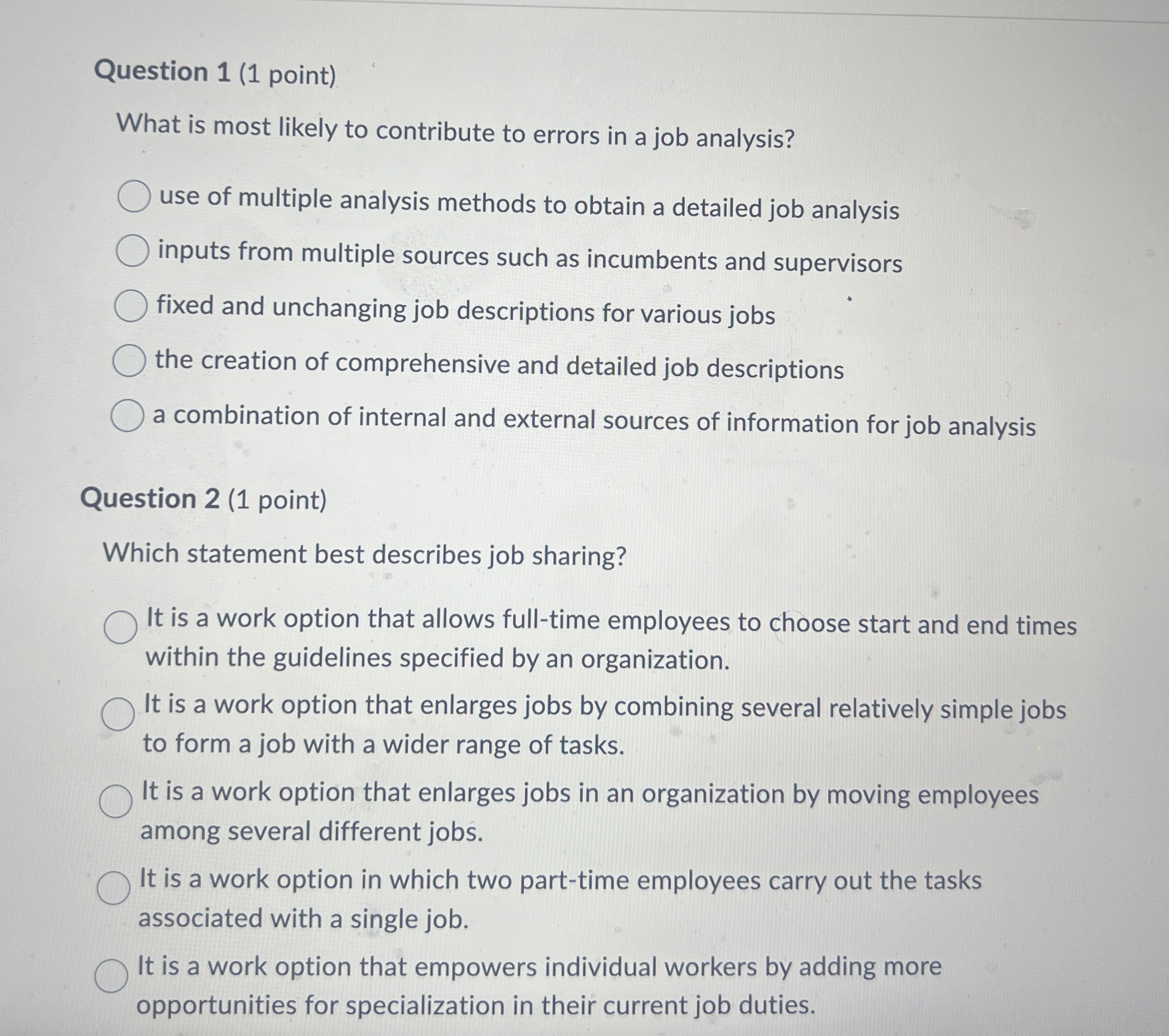 Question 1(1 point) What is most likely to contribute to errors