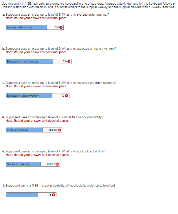  Use Appendix 14A. EShack sells an ergonomic keyboard in one of