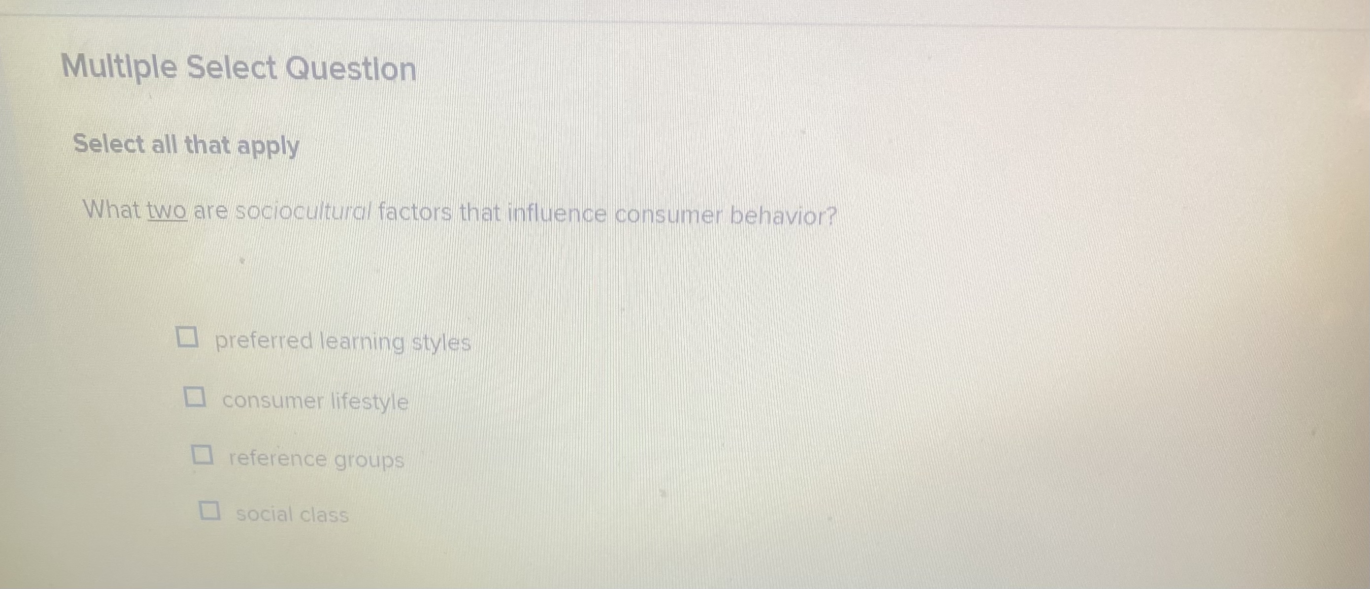  How to solve Multiple Select Questlon Select all that apply What