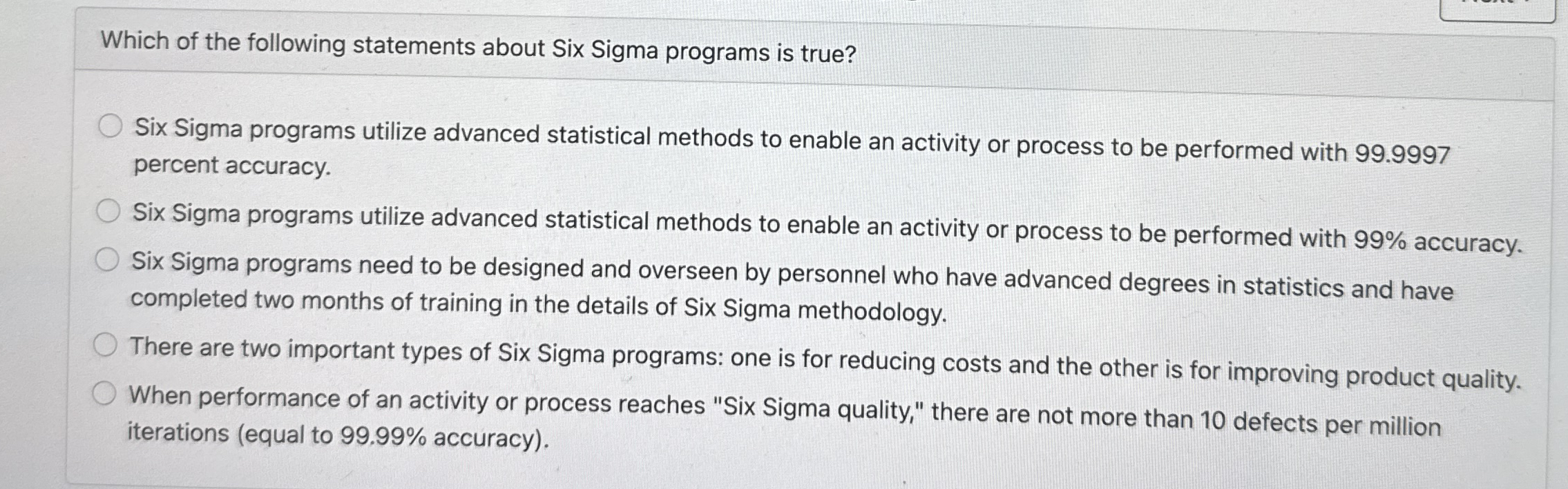  Total quality management (TQM) emphasizes all but which one of the