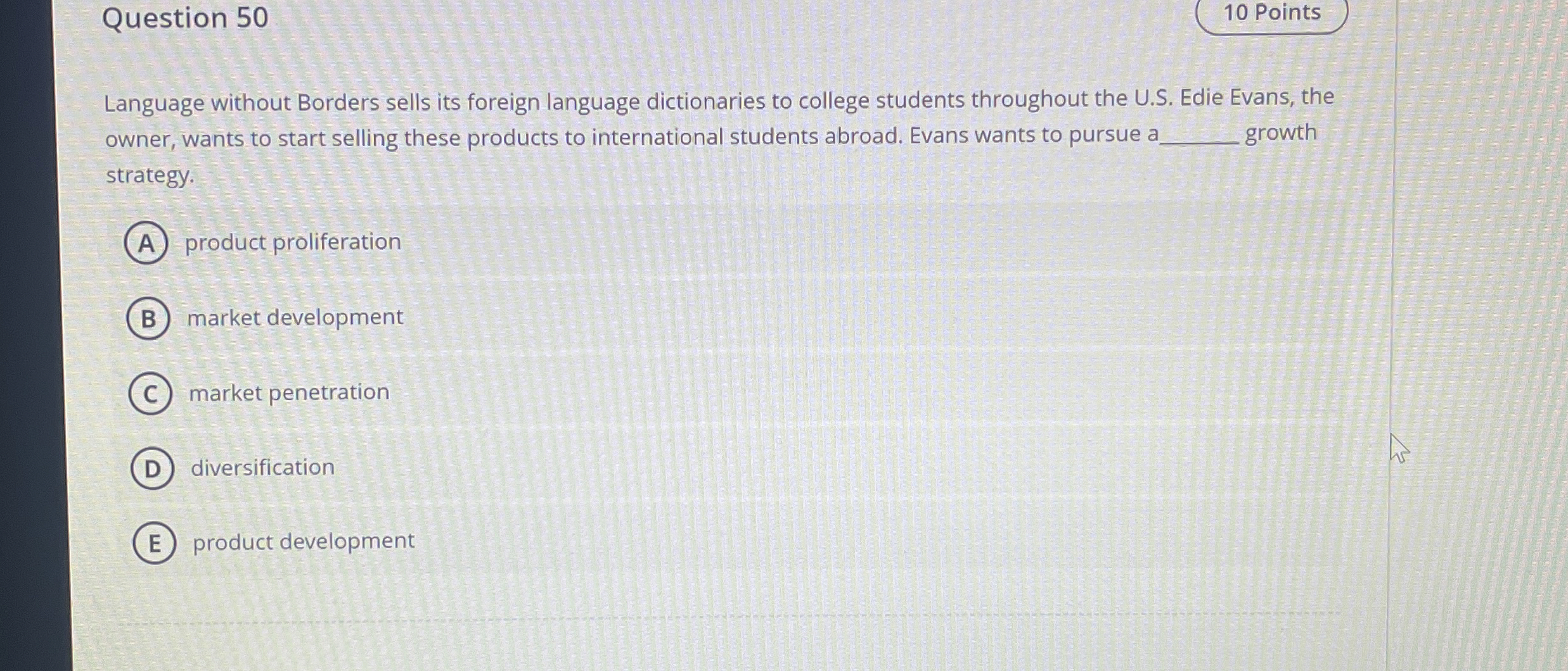  Question 50 Language without Borders sells its foreign language dictionaries to