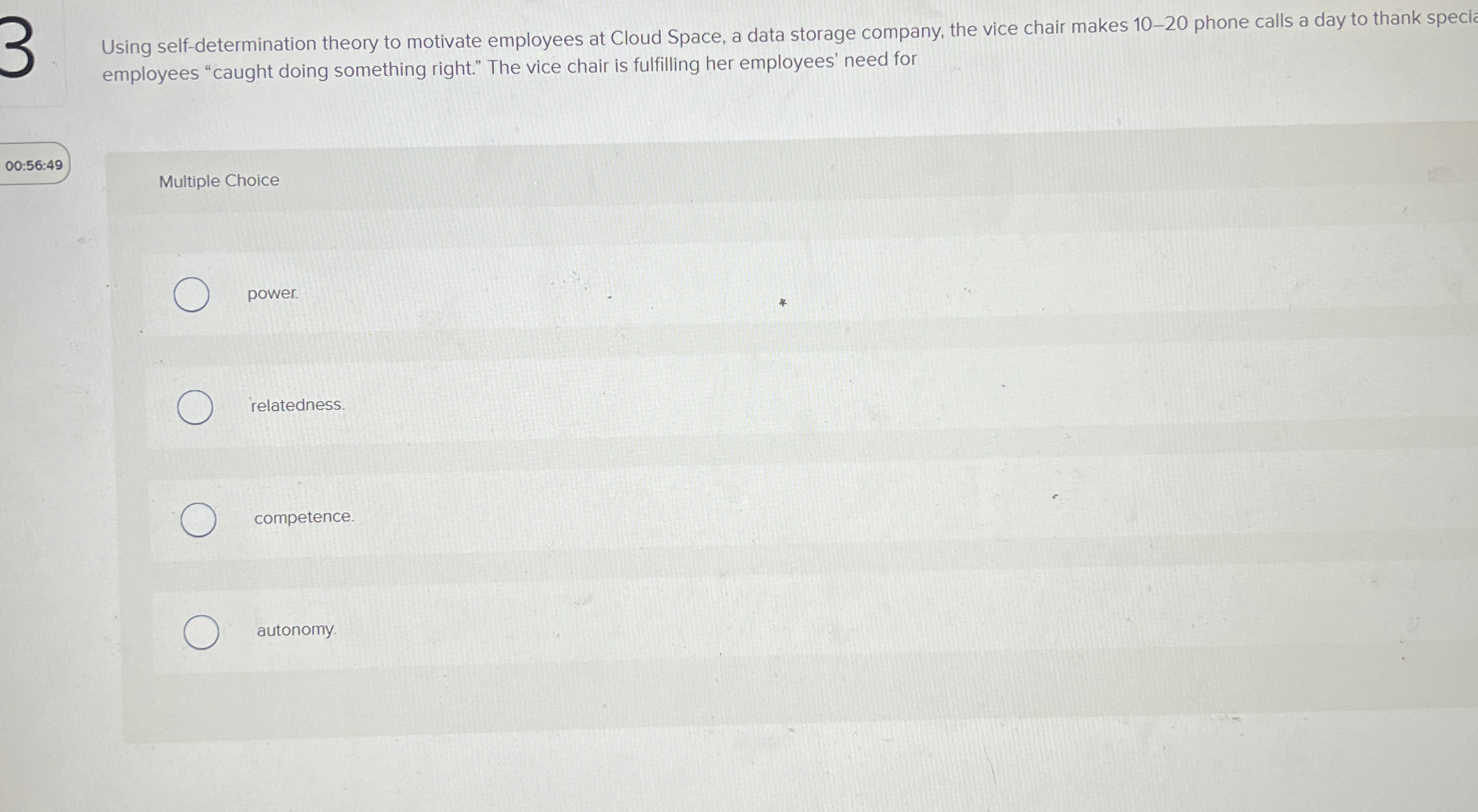  Using self-determination theory to motivate employees at Cloud Space, a data