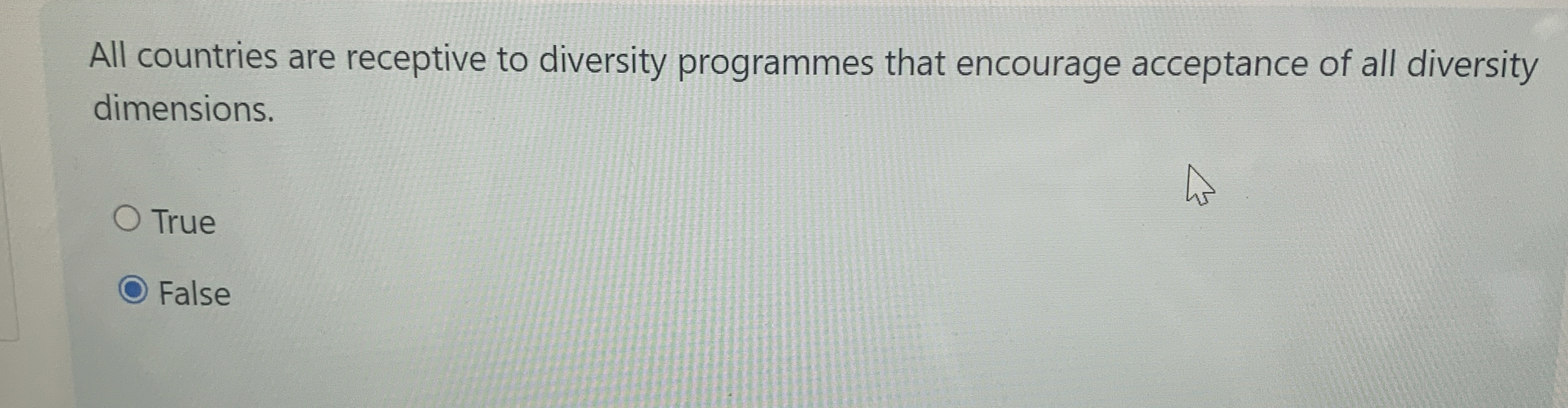  All countries are receptive to diversity programmes that encourage acceptance of