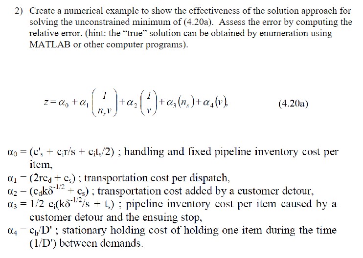  (Carlos F. Daganzo: Logistics Systems Analysis, 4th Ed. Springer, 2004) Create
