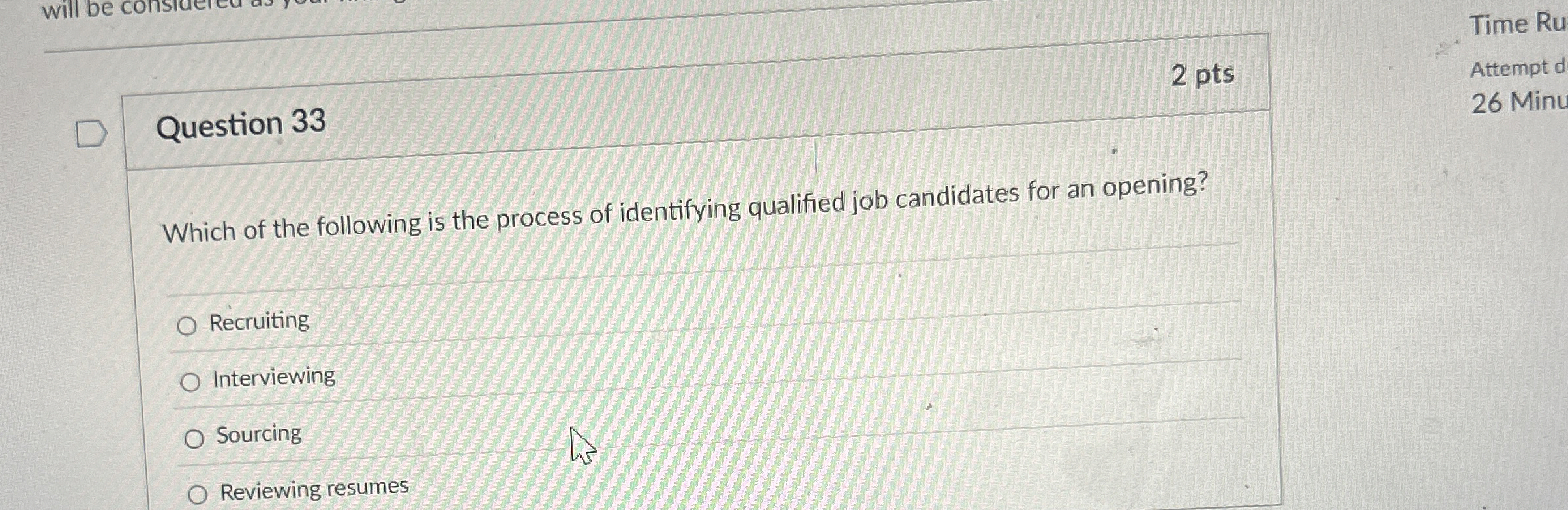  2 pts Question 33 Time Ru Attempt d 26 Mint Which