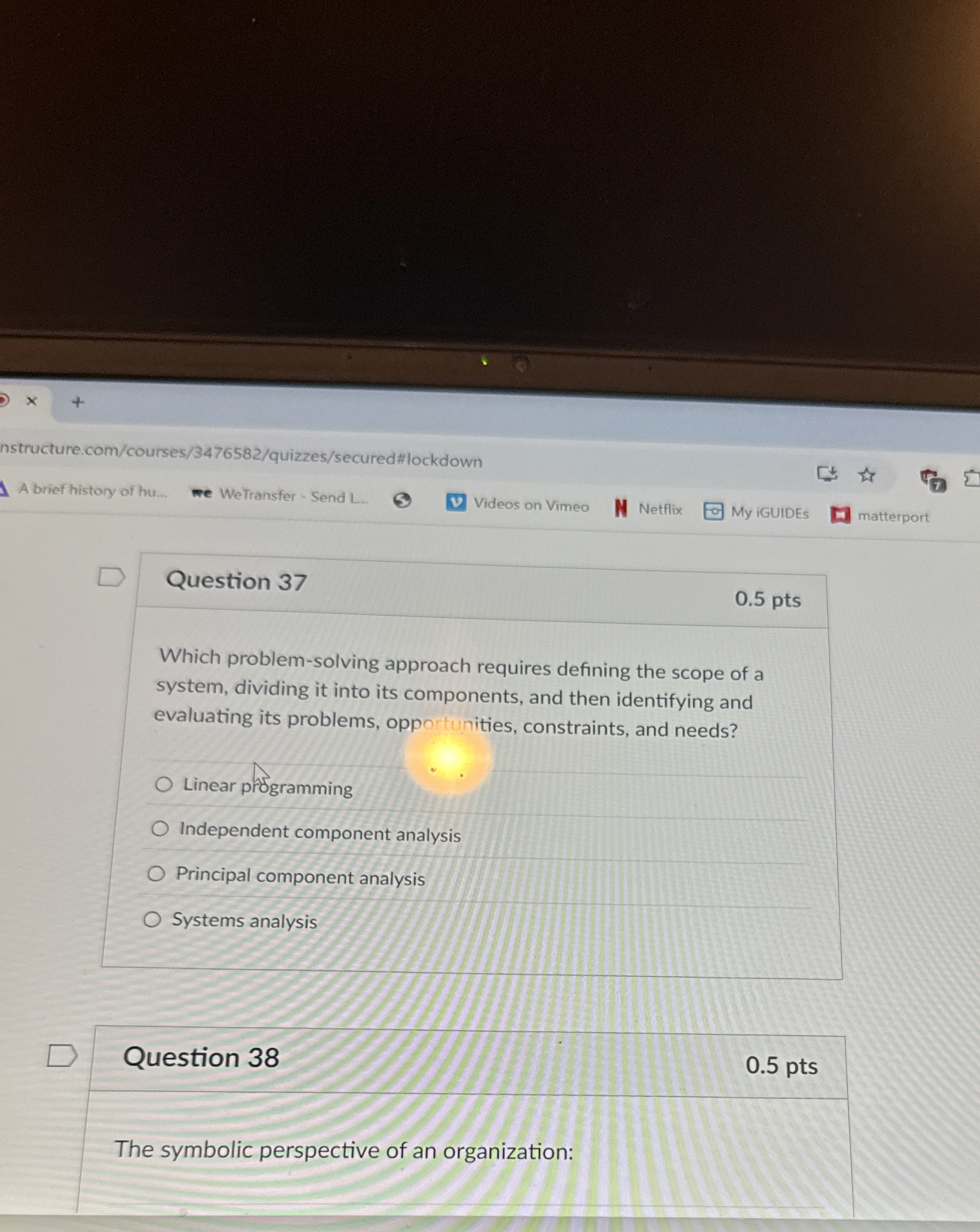  Question 37 Which problem-solving approach requires defining the scope of a