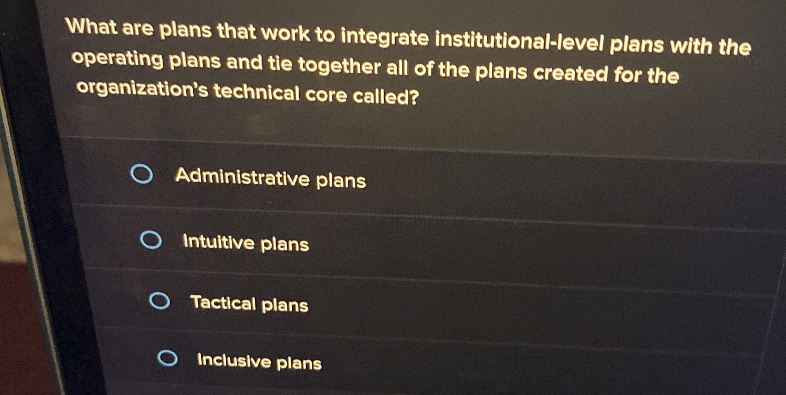  What are plans that work to integrate institutional-level plans with the