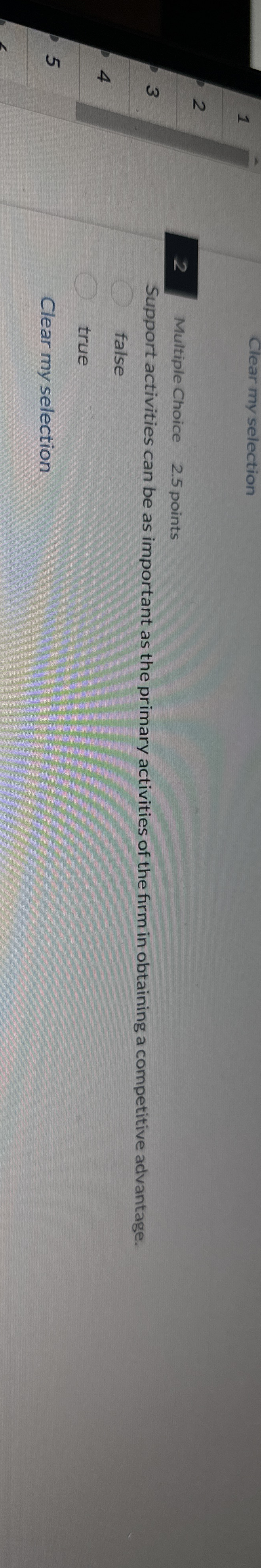  1 Clear my selection 2 2 Multiple Choice 2.5 points 3