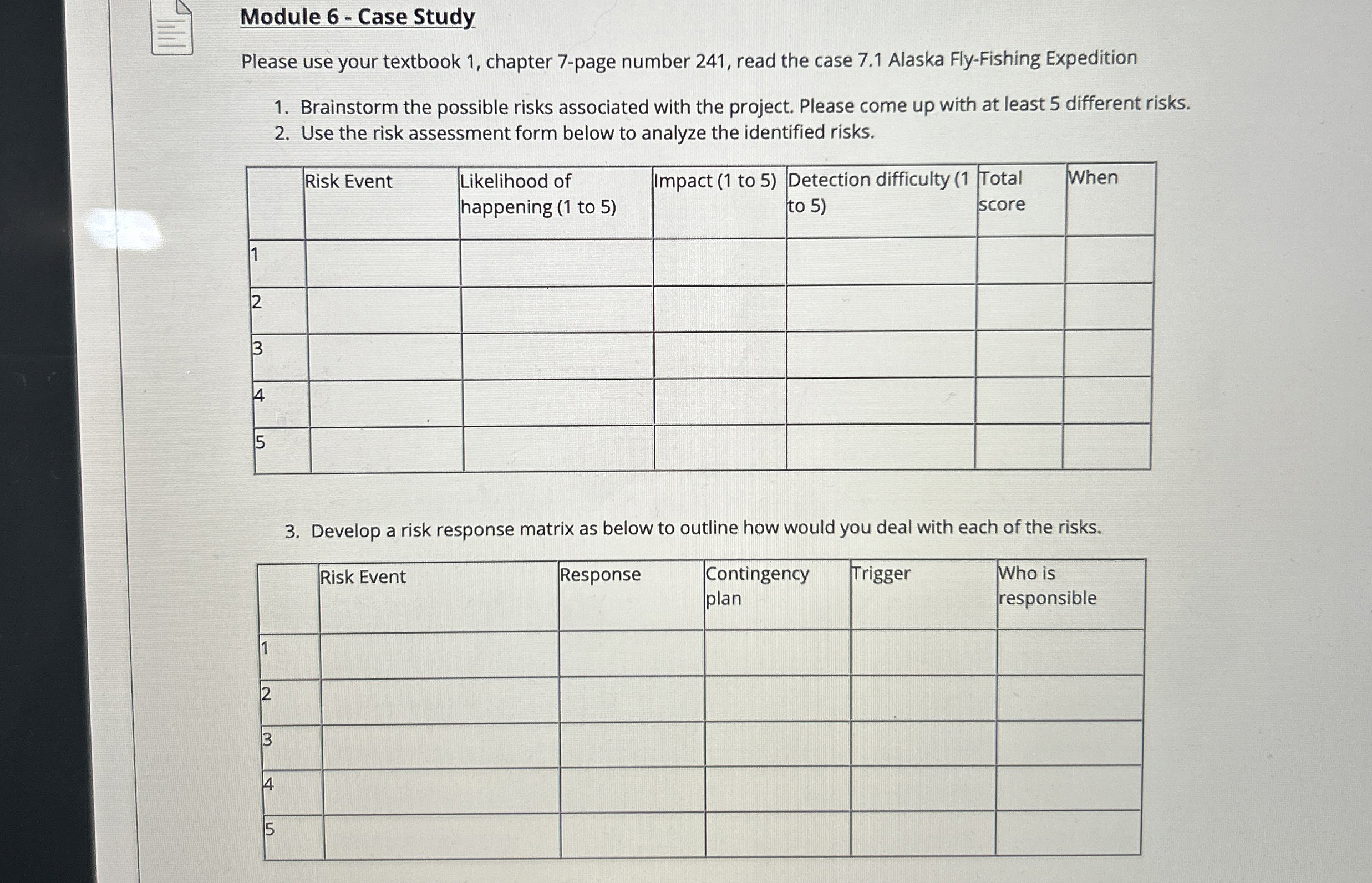  Hello! Please help me complete this assignment. Page 248 Alaska Fly-Fishing