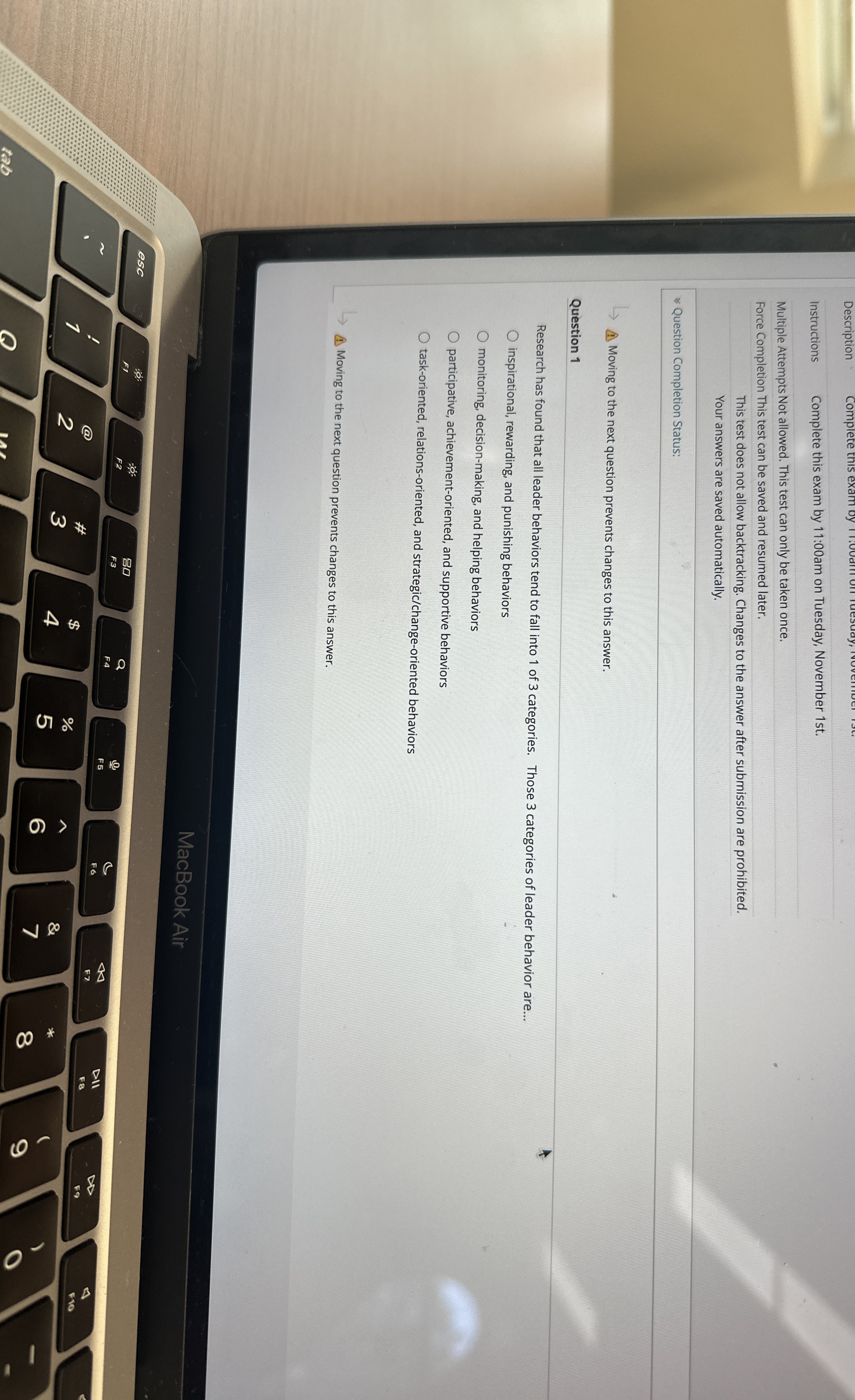  Description Complete this exam dy Instructions Complete this exam by 11:00am