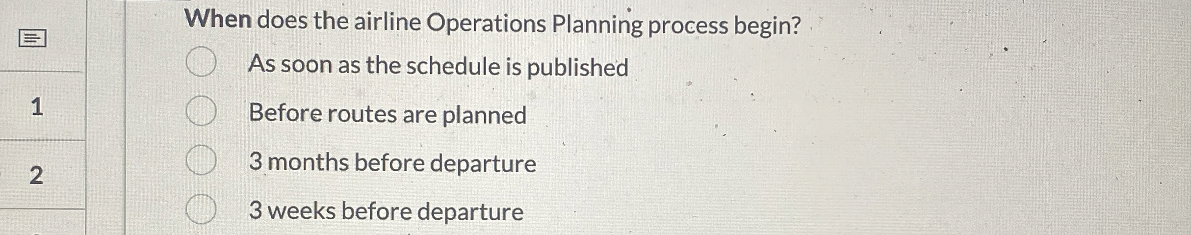  When does the airline Operations Planning process begin? As soon as